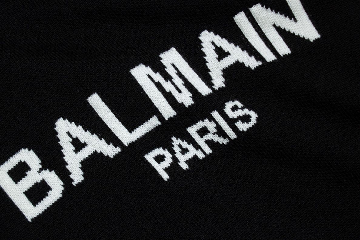 Balmain Balmain, Logo merino knit jumper in black Size US L / EU 52-54 / 3 - 7 Thumbnail