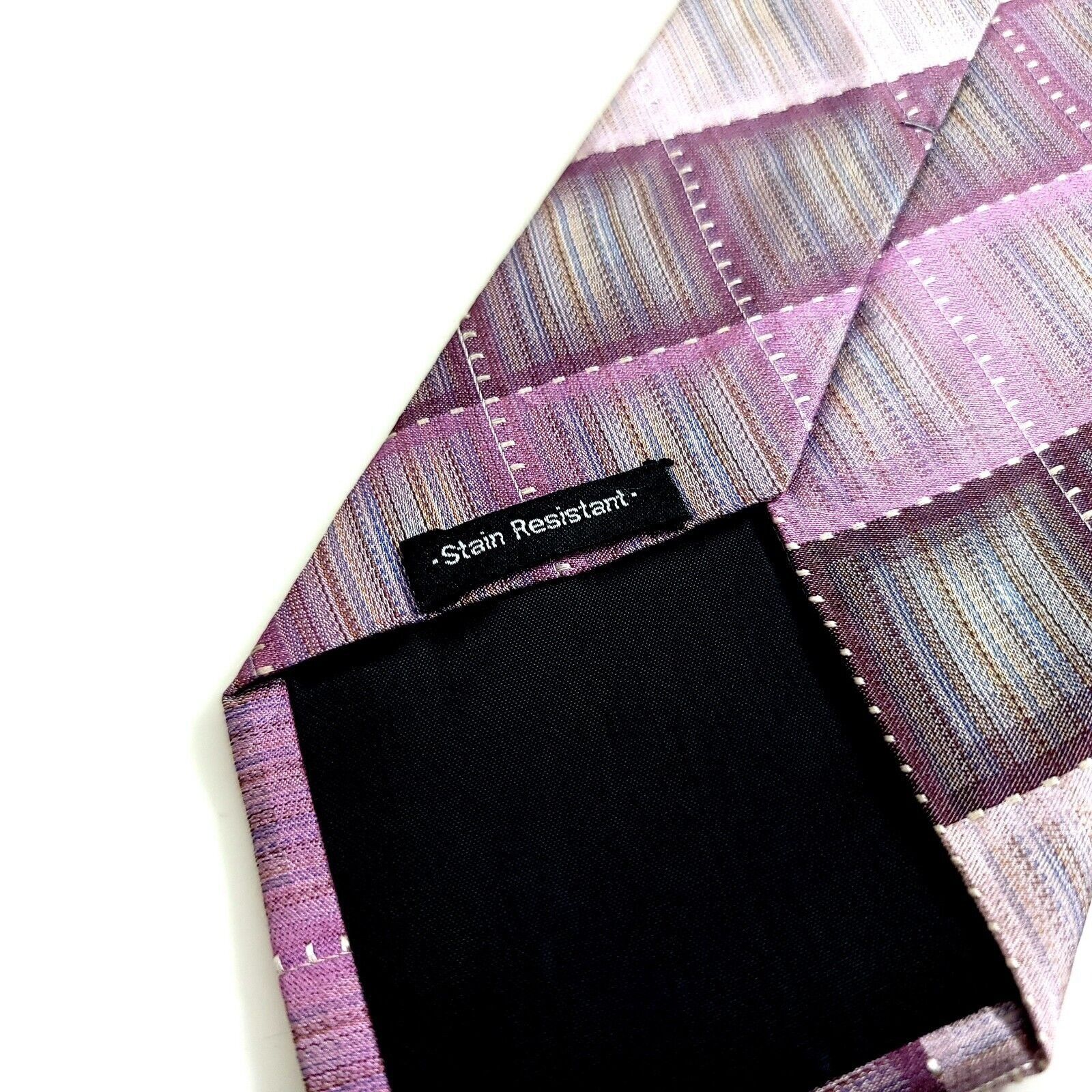 Van Heusen Van Heusen Purple Plaid Woven Silk Tie Size ONE SIZE - 4 Thumbnail