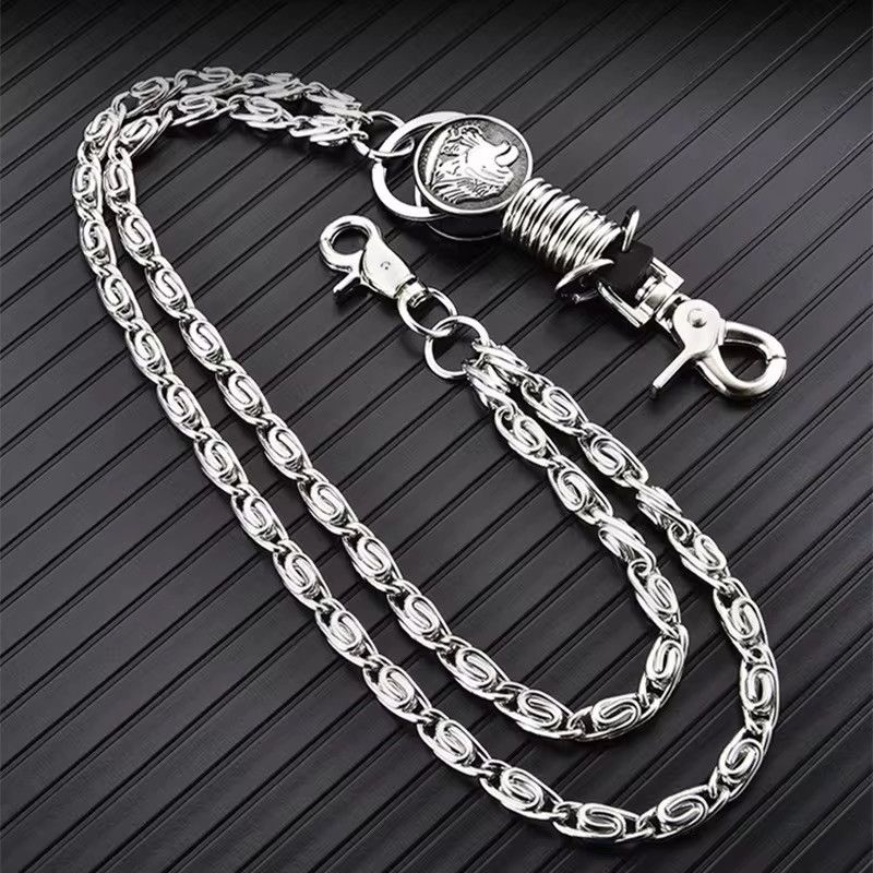 Jewelry Heavy Dual-Link Silver Wallet Chain - Gothic Biker Cord Size ONE SIZE - 1 Thumbnail