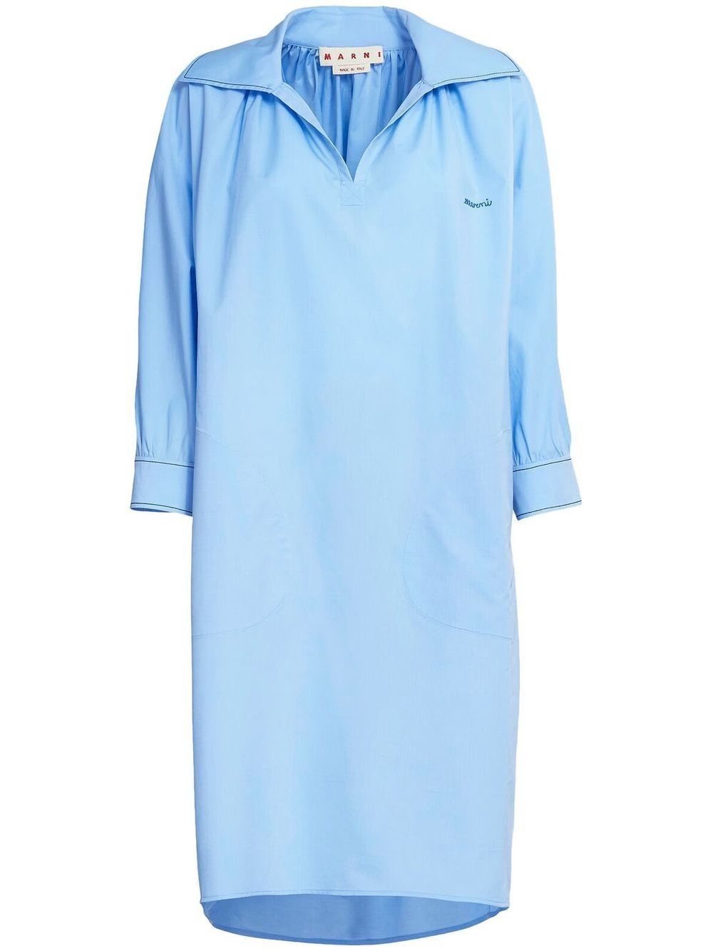 Marni o1y1025 Midi Dress in Light Blue Size S / US 4 / IT 40 - 1 Thumbnail