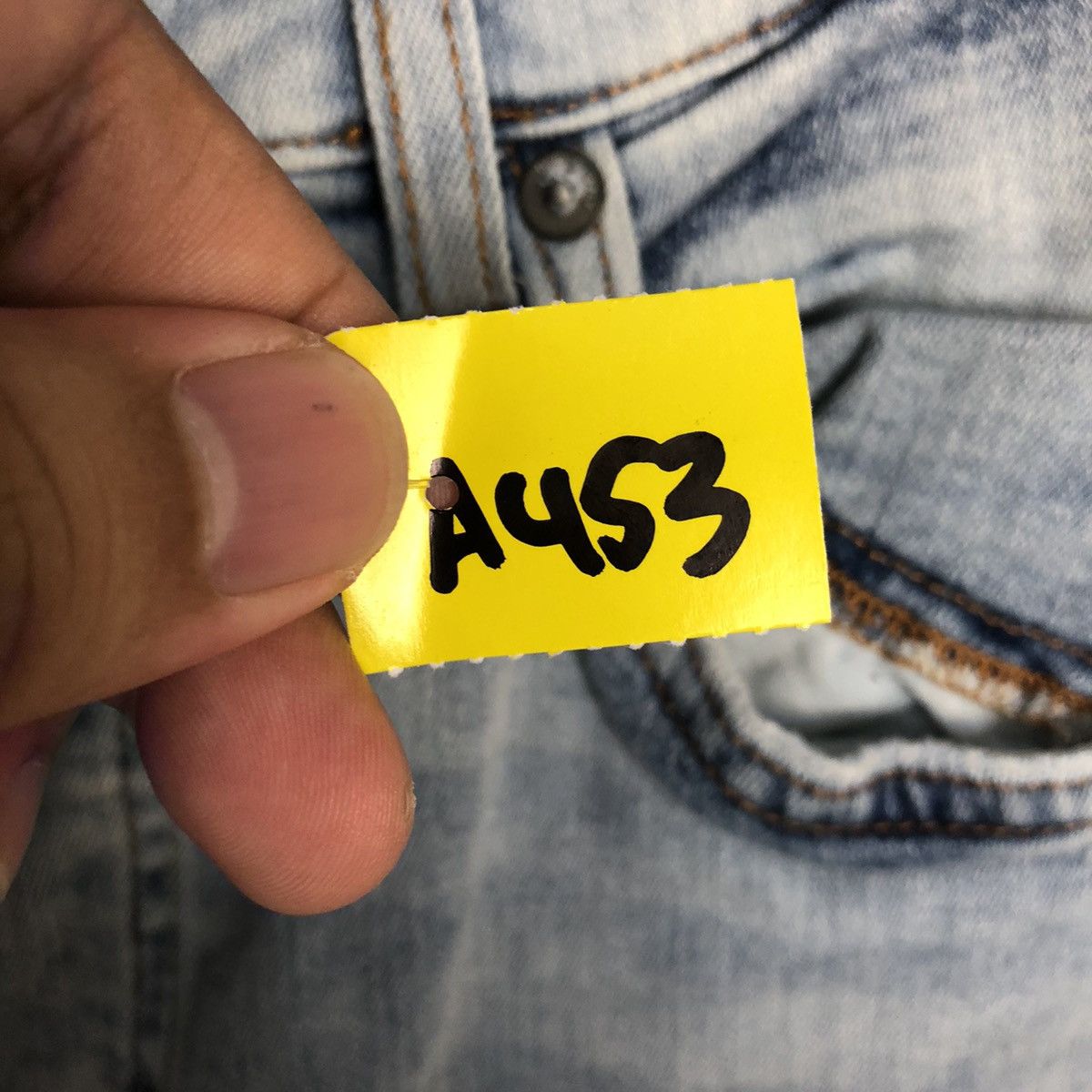 Vintage H&M Blue Distressed ripped Denim Pants #A453 Size US 32 / EU 48 - 15 Thumbnail