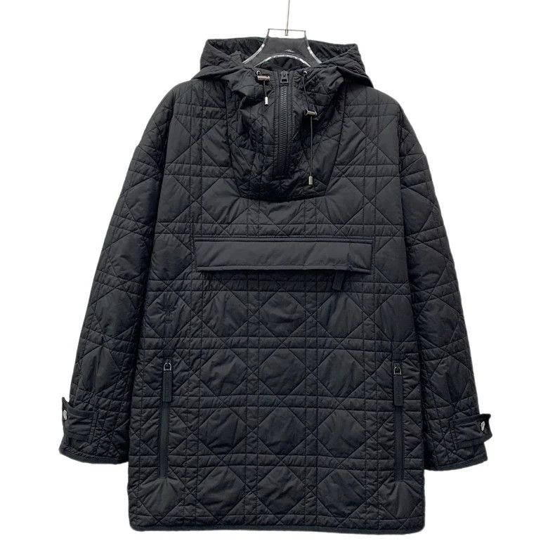 Dior Black diamond plaid bee embroidery hooded drawstring