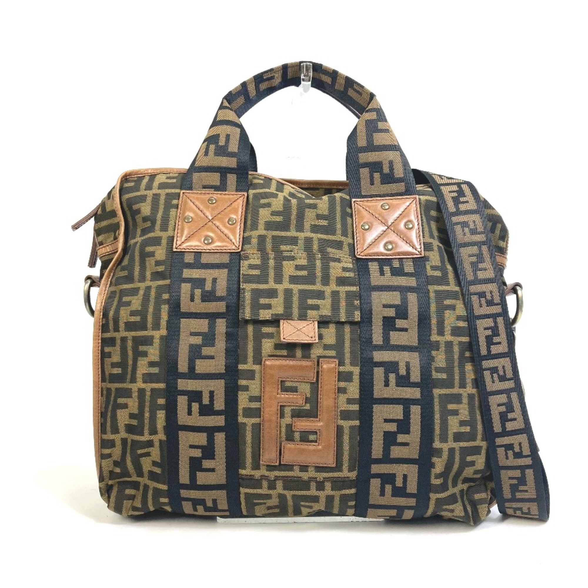 Fendi Fendi 7VA158 Zucca FF pattern Bag Tote Bag Brown Black Size ONE SIZE - 1 Thumbnail