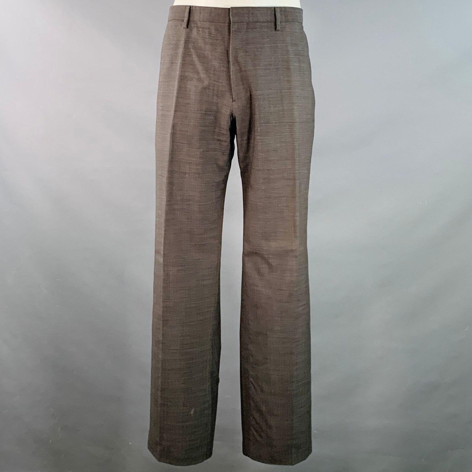 Burberry BURBERRY Size 46 Regular Grey Virgin Wool Notch Lapel Suit Size 46R - 4 Thumbnail