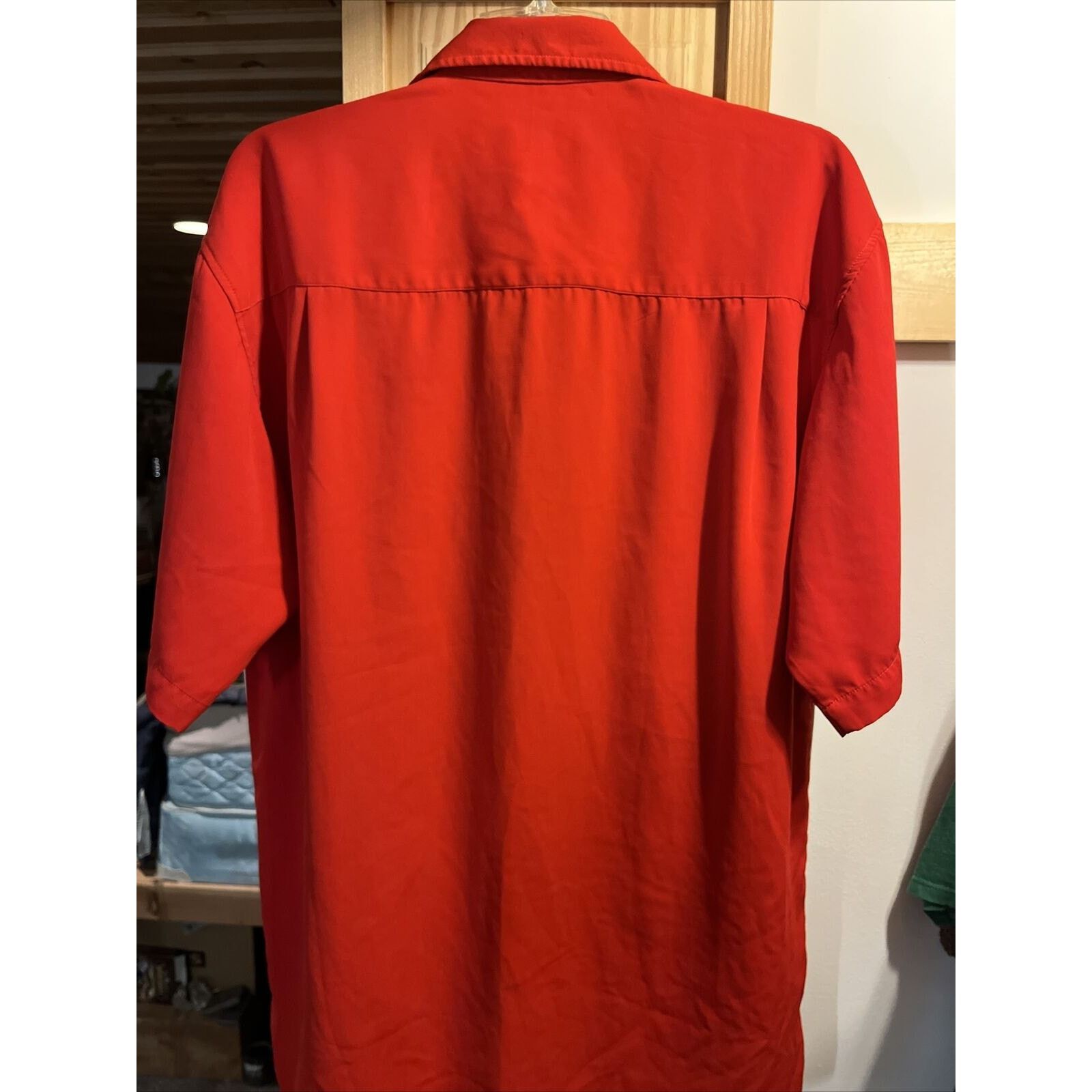 Other Daniel Ellisa Men's M Red Stripe SS Polyester Bowling Shirt Size US M / EU 48-50 / 2 - 9 Thumbnail