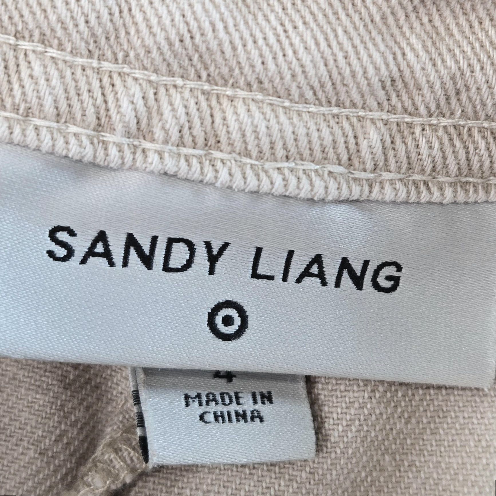 Sandy Liang SANDY LIANG Pants Womens 4 Beige Cargo Twill Cotton Pockets Zip Closure Straight Leg Size 27" / US 4 / IT 40 - 6 Thumbnail