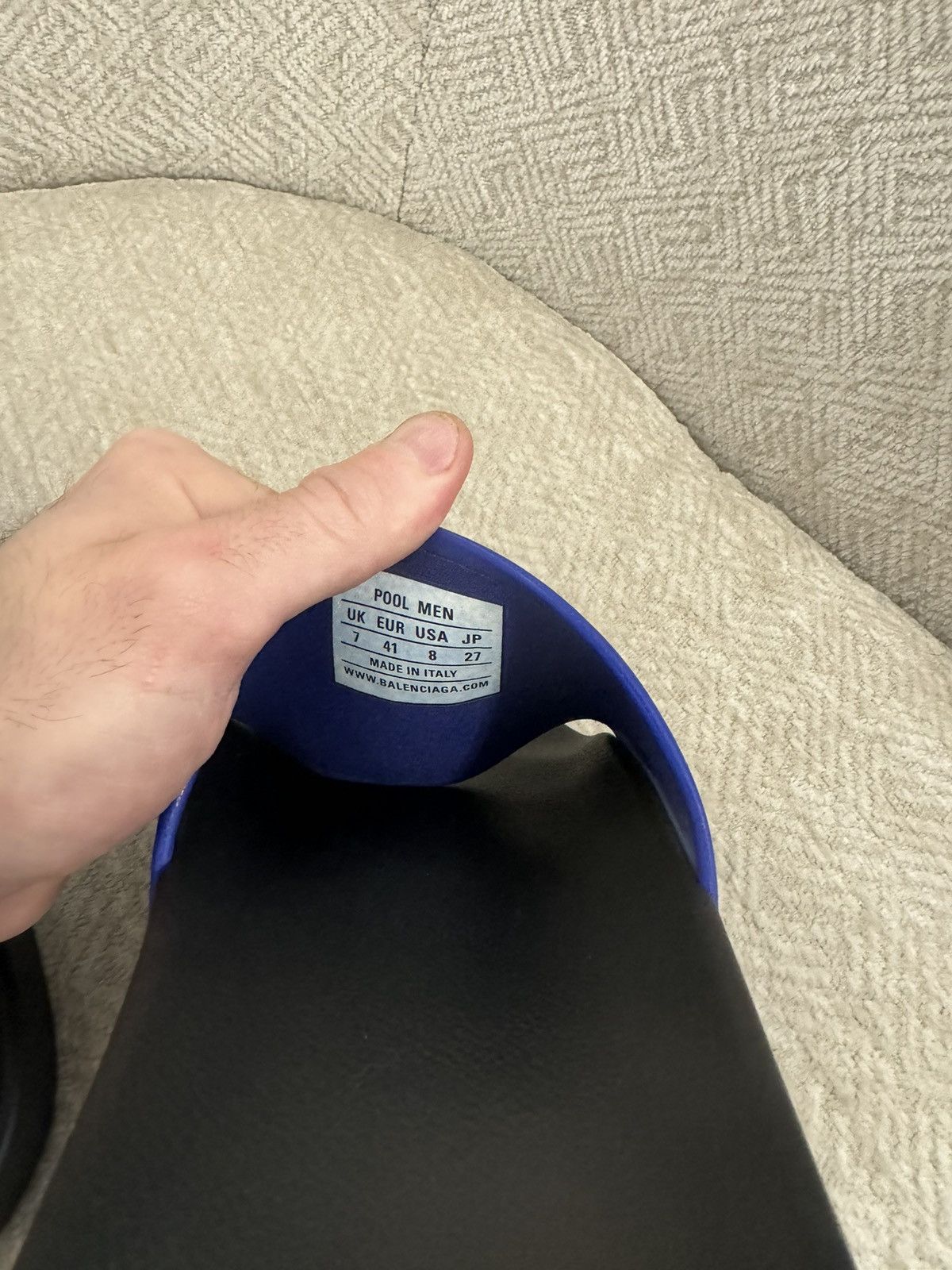 Balenciaga Classic Blue / Black Poolside Slides (New!) Size US 8 / EU 41 - 8 Thumbnail