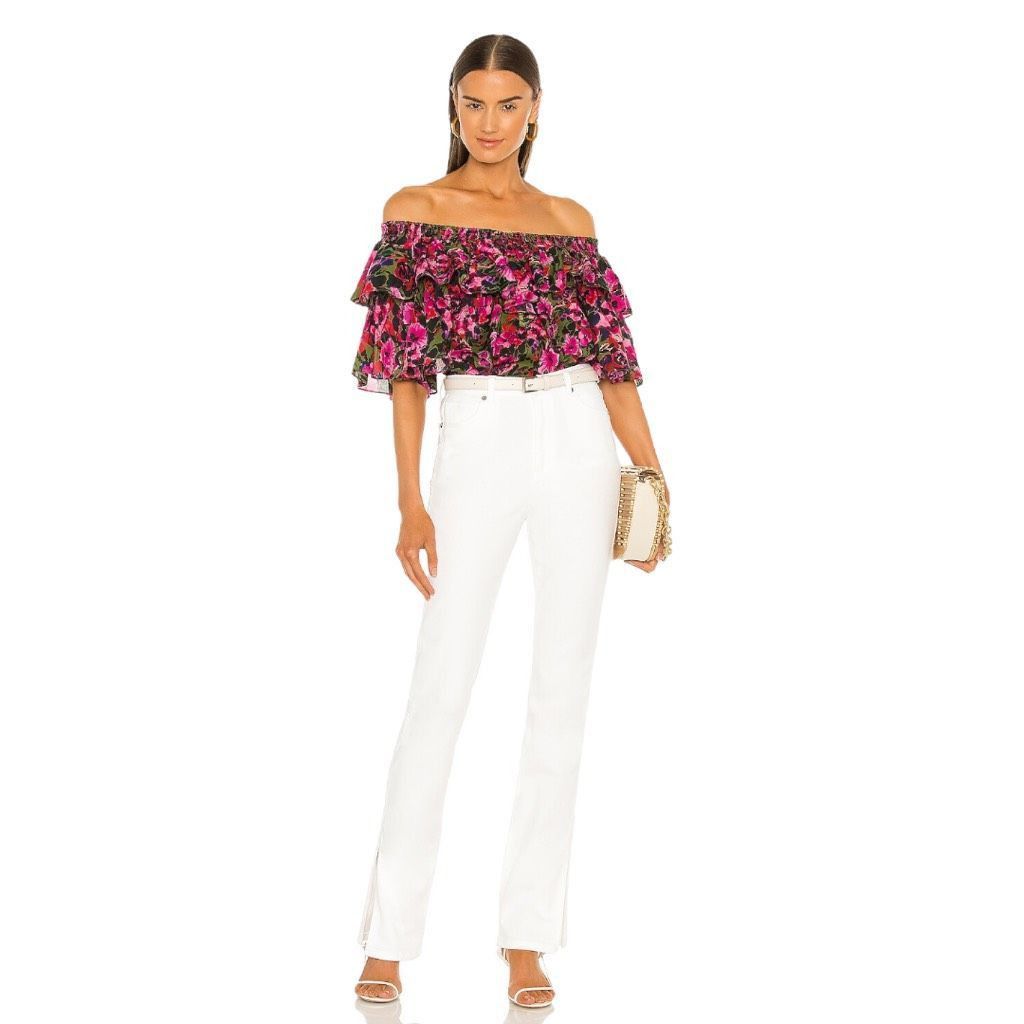 Other Something Navy Nina Denim Pants with Slit in White 6 Size 28" / US 6 / IT 42 - 1 Thumbnail
