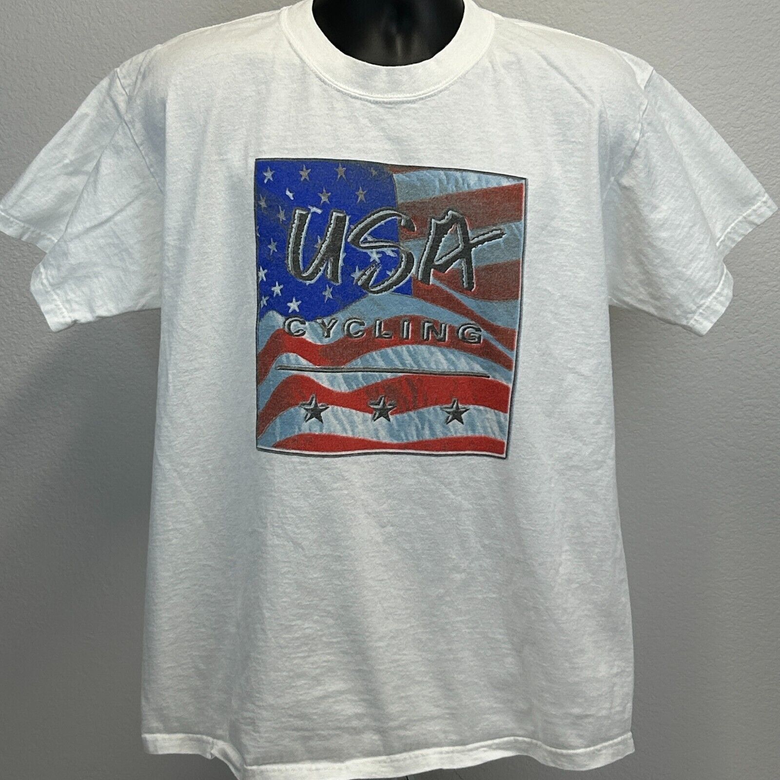 Gildan Vintage 90s USA Cycling USCF T Shirt Summer Olympics L Large Size US L / EU 52-54 / 3 - 2 Thumbnail