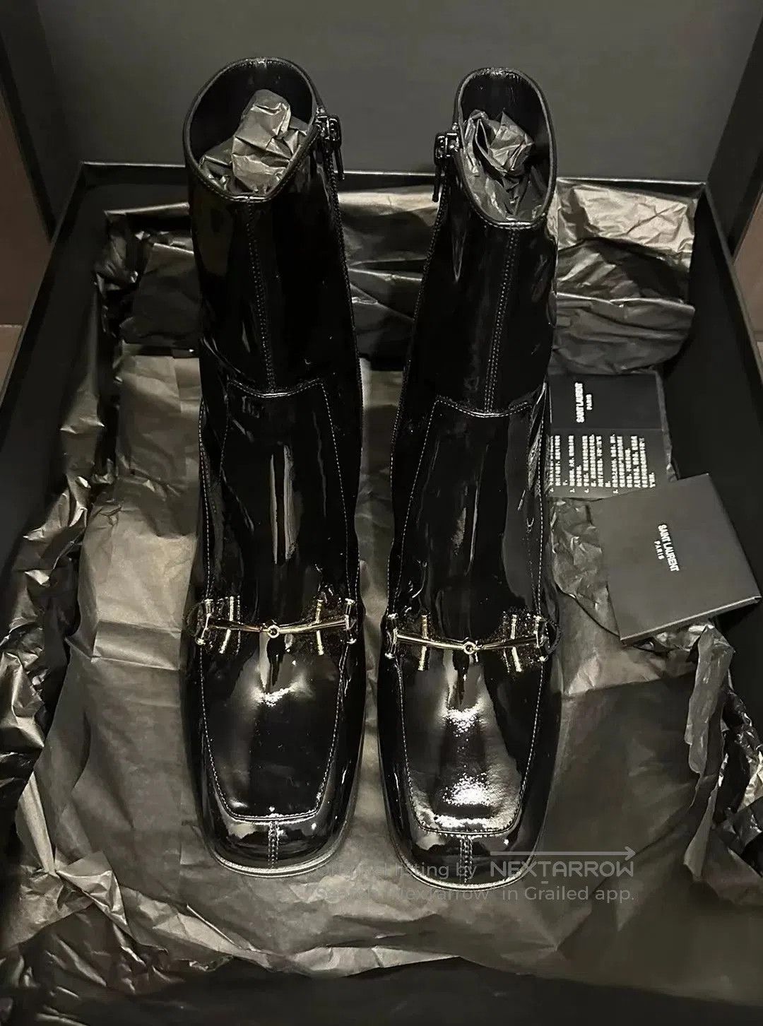 SAINT LAURENT PARIS 19SS パイソン ブーツ boots Saint Laurent Paris 19SS Black Ayers Snakeskin 60mm Finn Boots 42