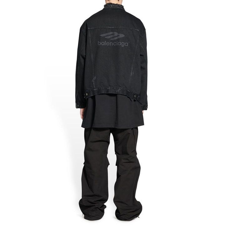 Balenciaga o1w1db10425 3B Sports Icon Large Fit Jacket in Black Size US S / EU 44-46 / 1 - 4 Thumbnail