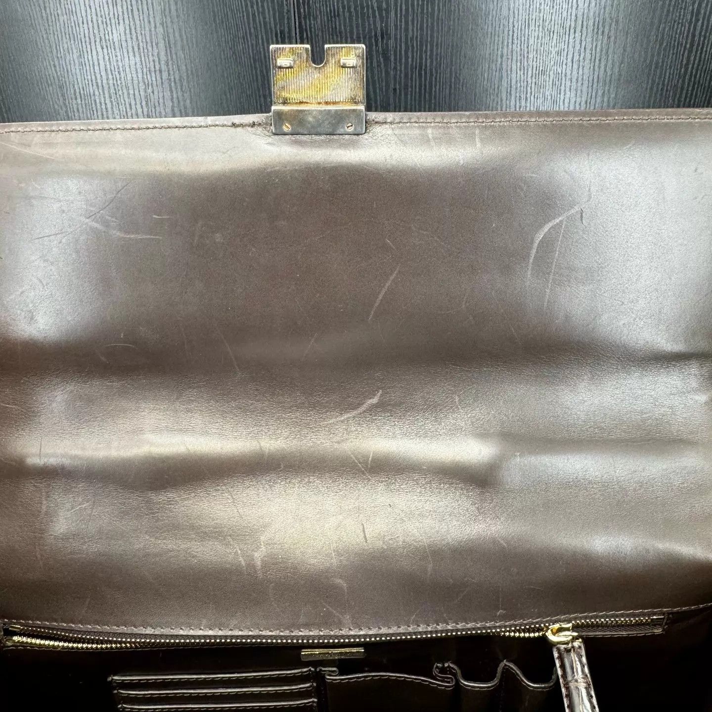 Ermenegildo Zegna Zegna Glossy Ebony Crocodile Briefcase 39X28X6cm Size ONE SIZE - 8 Thumbnail
