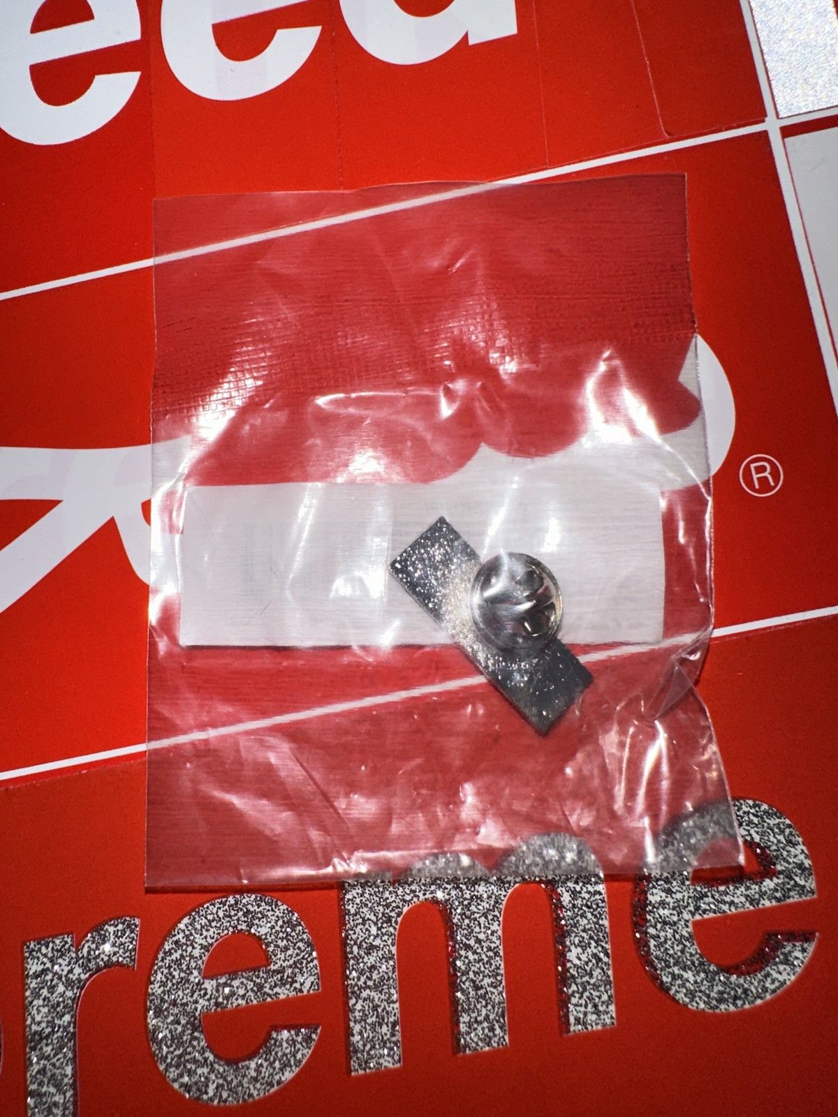 Supreme FW22 DS Supreme Don’t Fuck Around Pin Silver OG Box Logo Size ONE SIZE - 5 Thumbnail