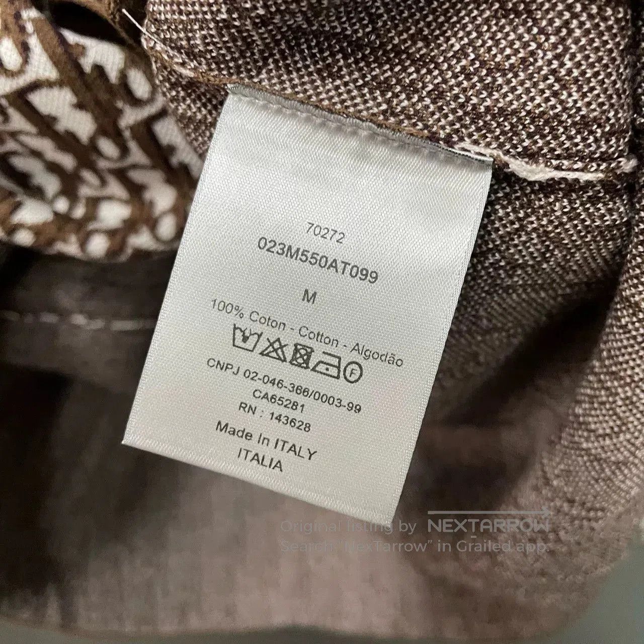 Dior brown printed Dior long sleeve shirt. Size XS / US 0-2 / IT 36-38 - 5 Thumbnail
