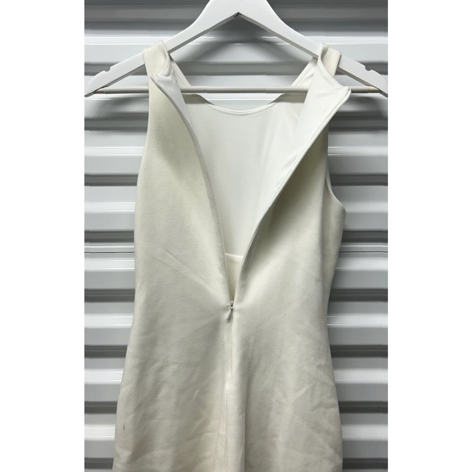 Bailey 44 Bailey 44 Women's Esther Ecru Assymetrical Sleeveless Midi Cocktail Dress S Women Ivory A-Line Midi Spandex Rayon Dress Size S / US 4 / IT 40 - 4 Thumbnail