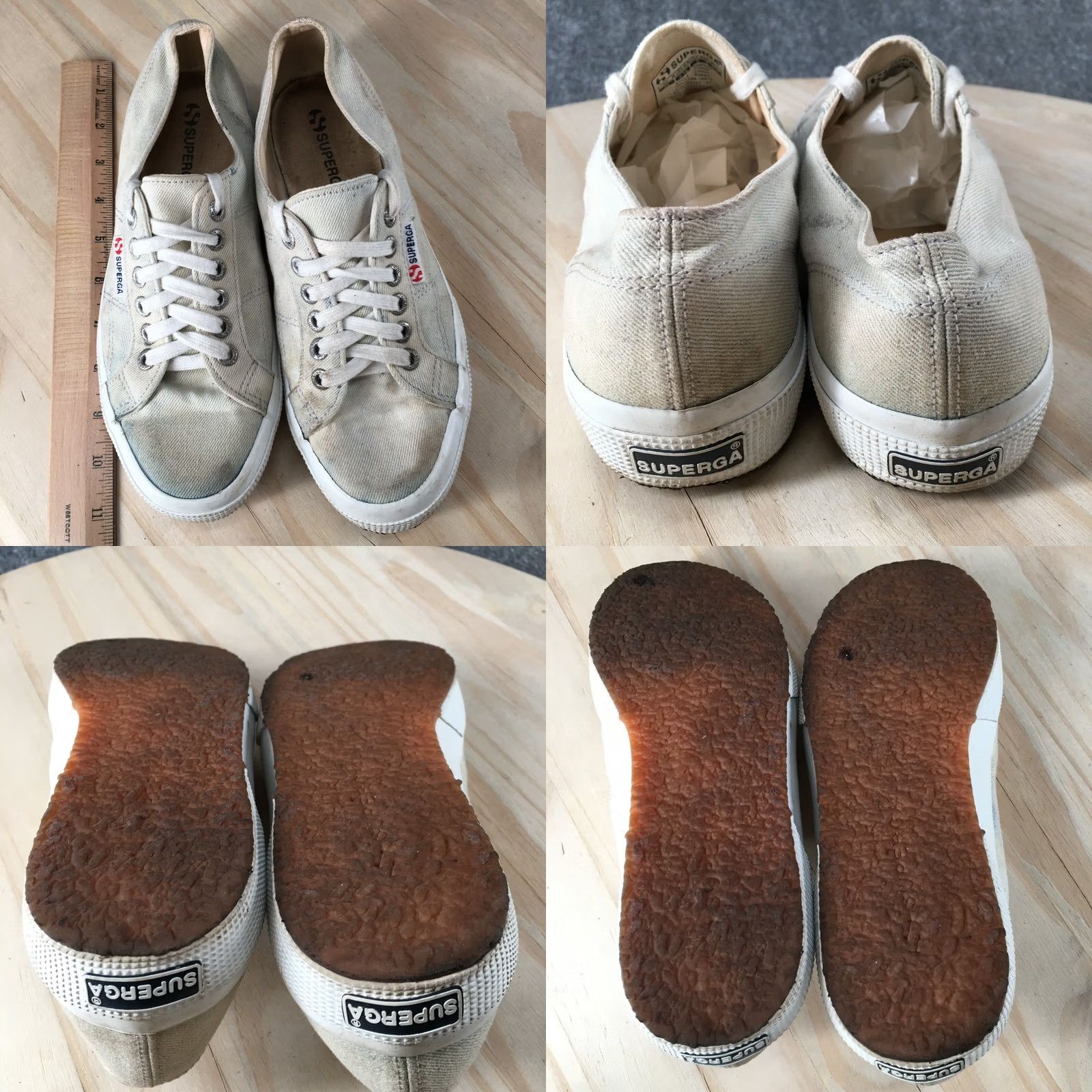 Superga Superga Shoes Womens 39 Casual Walking Sneakers Beige Fabric Lace Up Low Top Size M / US 6-8 / IT 42-44 - 8 Thumbnail
