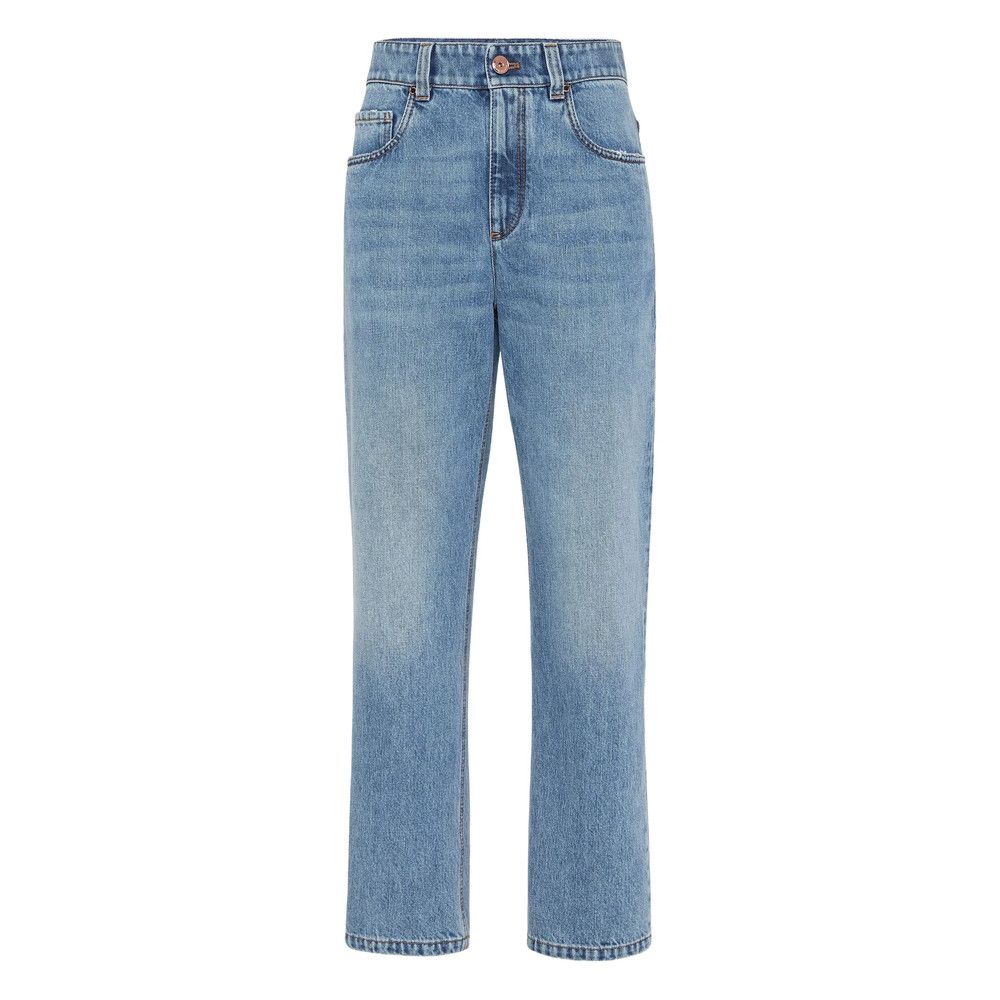 Brunello Cucinelli Brunello Cucinelli BLUE Denim - Straight-Leg Jeans Size 30" / US 8 / IT 44 - 1 Thumbnail