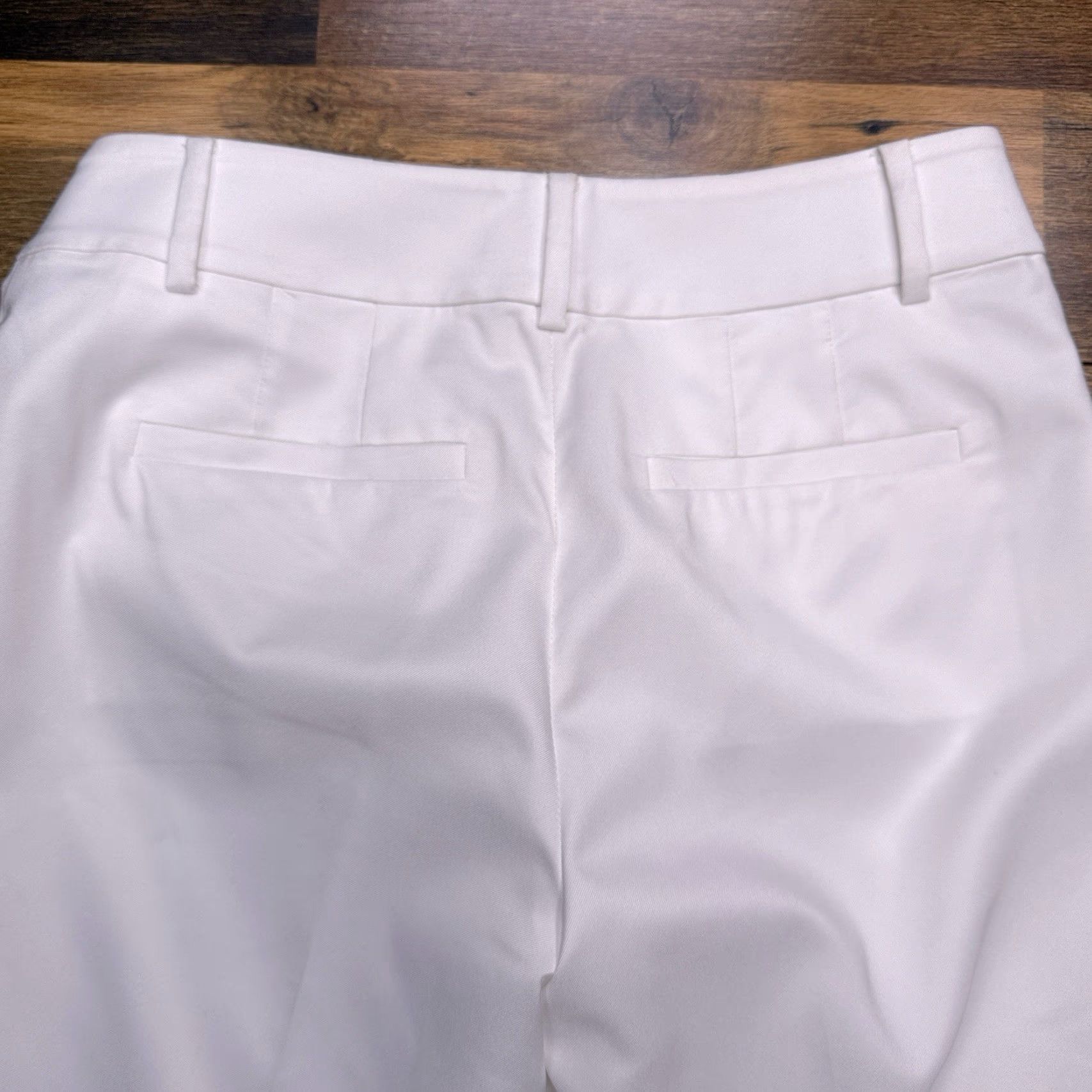 Ann Taylor Ann Taylor Ankle Pants Womens 0 White Mid Rise Stretch Zip Workwear, Party/Cocktail, Travel Regular Fit Size 25" / US 0 / IT 36 - 7 Thumbnail