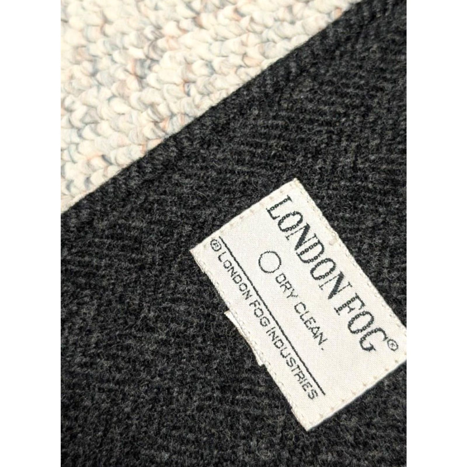 London Fog VINTAGE HERRINGBONE DONEGAL English tweed wool overcoat M 42 Charcoal Black coat Mens Size US M / EU 48-50 / 2 - 5 Thumbnail