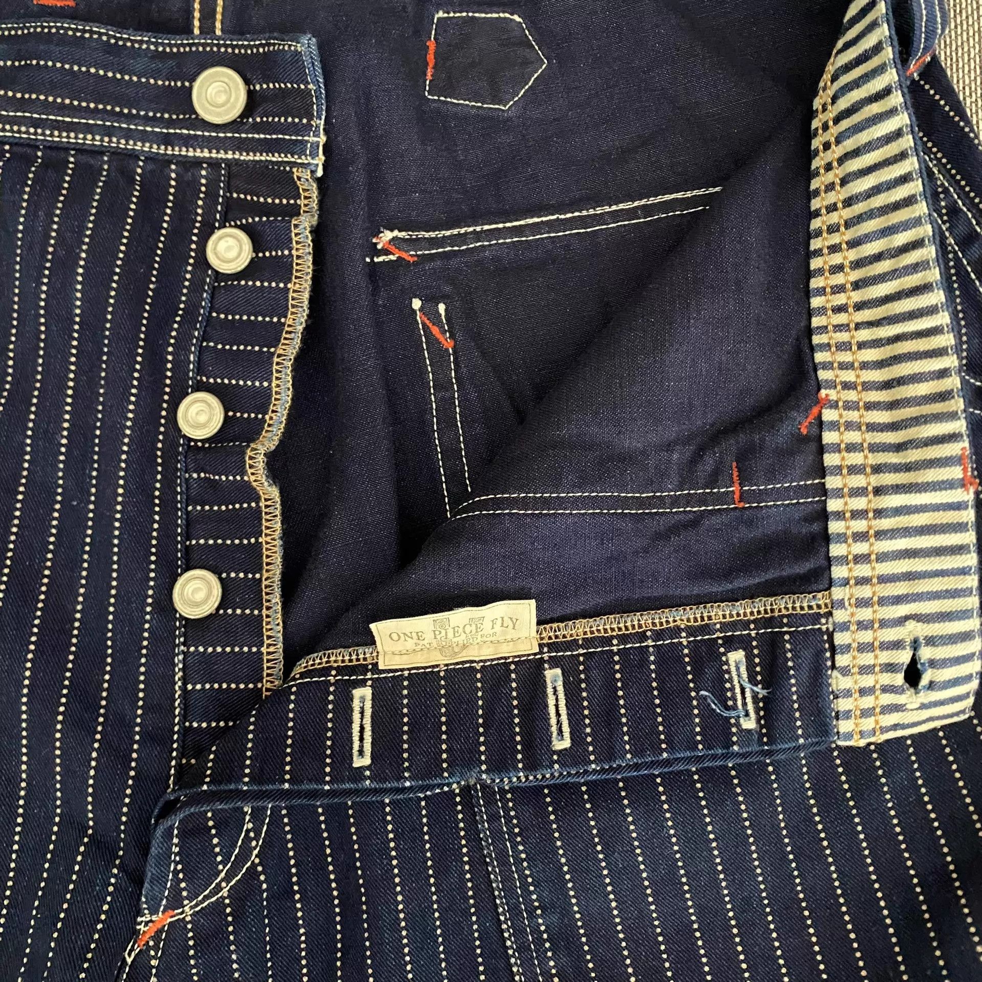 Freewheelers Freewheelers Wabash Discharge Dyed Blue Work Pants 36 Size US 36 / EU 52 - 6 Thumbnail