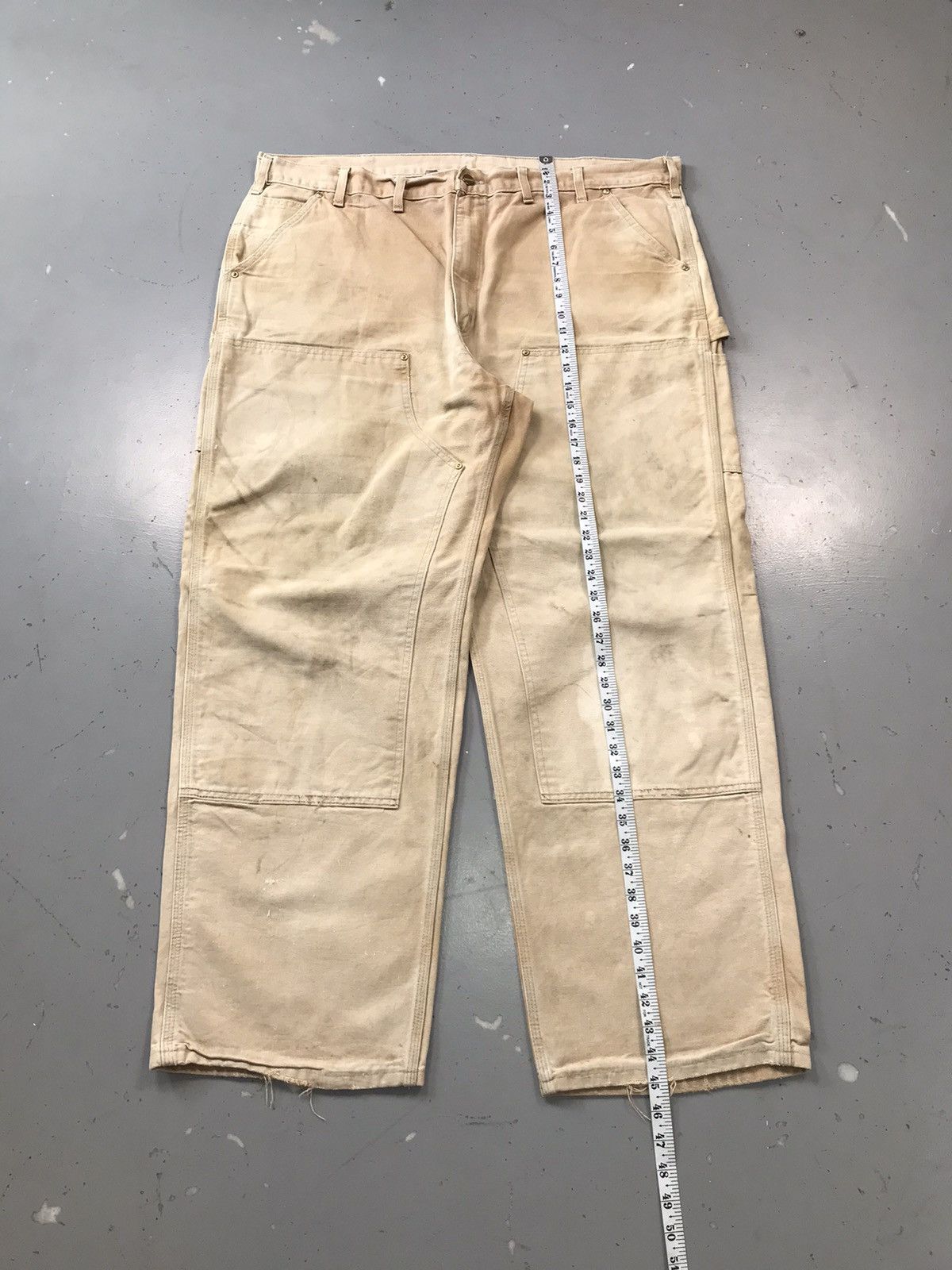 Carhartt Vintage sunfade Carhartt B01 BRN double knee workwear denim Size US 44 / EU 60 - 6 Thumbnail