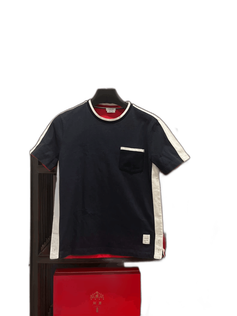 Thom Browne Tom Browne Navy Short Sleeve Tee Size US XS / EU 42 / 0 - 1 Thumbnail