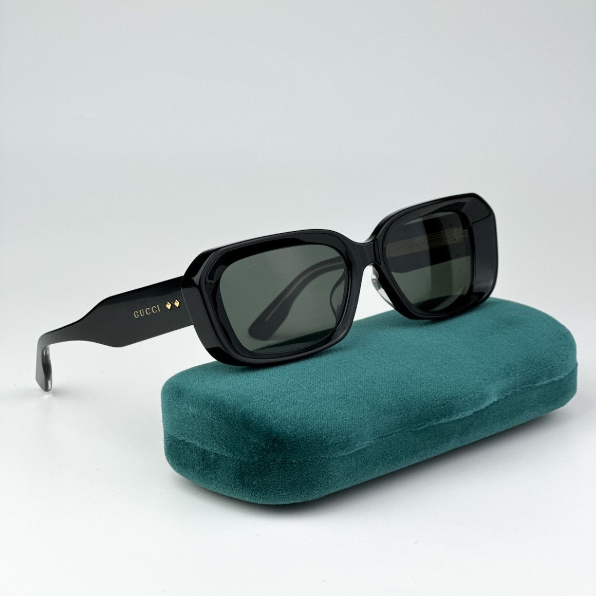 Gucci NEW Gucci GG1531SK 001 Black Grey Women Rectangle Sunglasses Size ONE SIZE - 8 Thumbnail