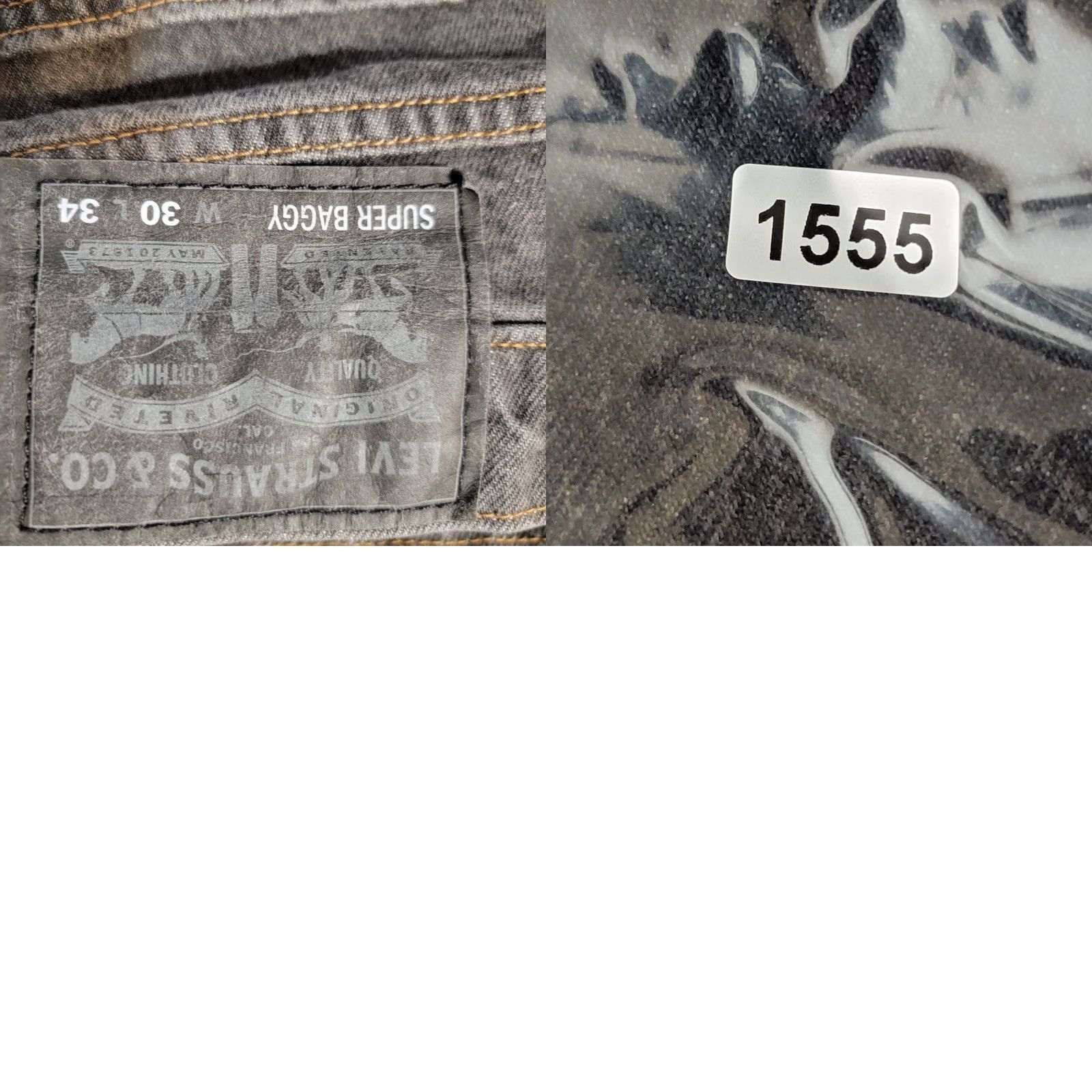 Levi's Levis Super Baggy Jeans Men 30x34 Gray/ Black Wide Leg Skater Grunge Y2K Jeans Baggy Mens Modern Retro Logo 30 Size US 30 / EU 46 - 10 Thumbnail