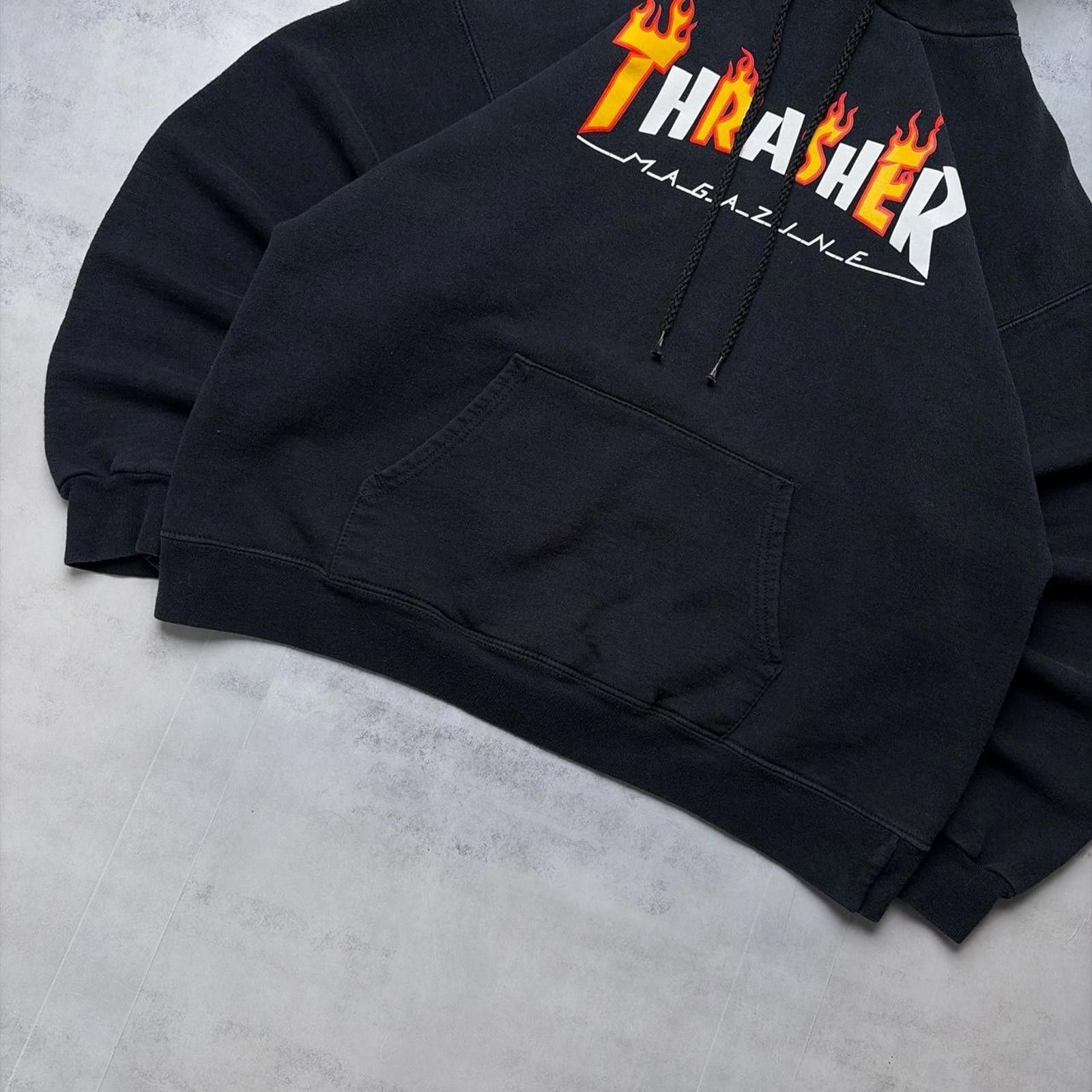 Thrasher Y2K Black Thrasher Magazine Grunge Flame Skater Boxy Hoodie Size US M / EU 48-50 / 2 - 4 Thumbnail