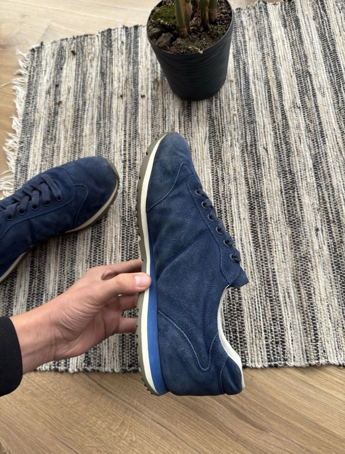 Prada Prada Vintage Classic Suede Blue Sneakers Shoes Mens Size 8 Size US 8 / EU 41 - 14 Thumbnail