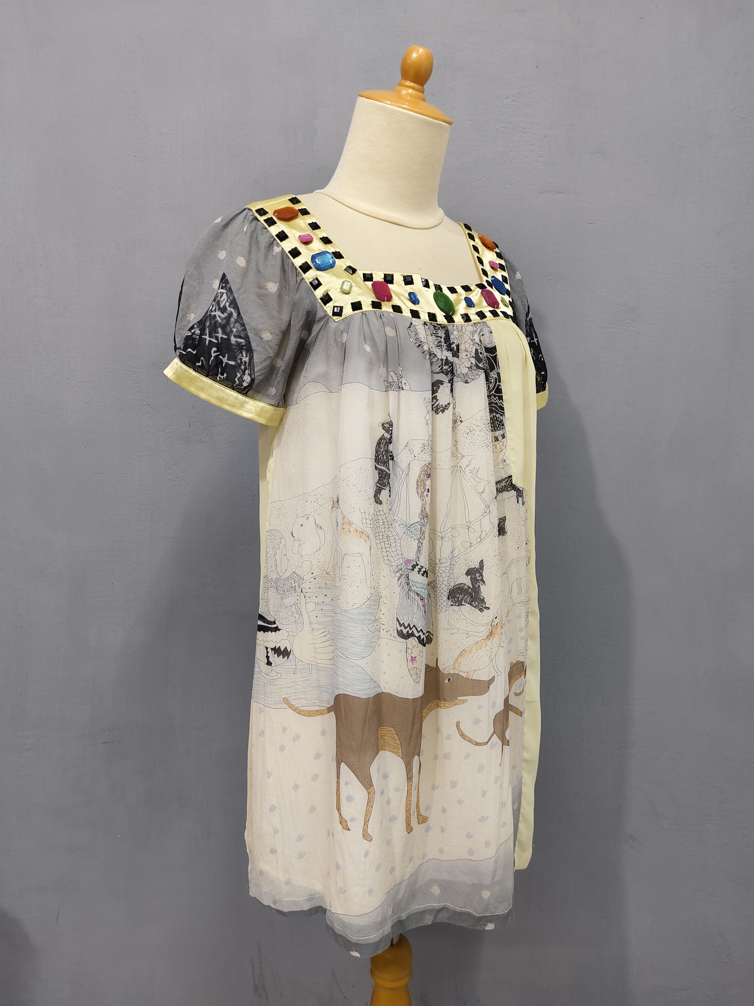 Tsumori Chisato RARE Runway Art Piece❤️‍🔥TC Fairy Tale Jewel Sheer Shiffon Size M / US 6-8 / IT 42-44 - 3 Thumbnail