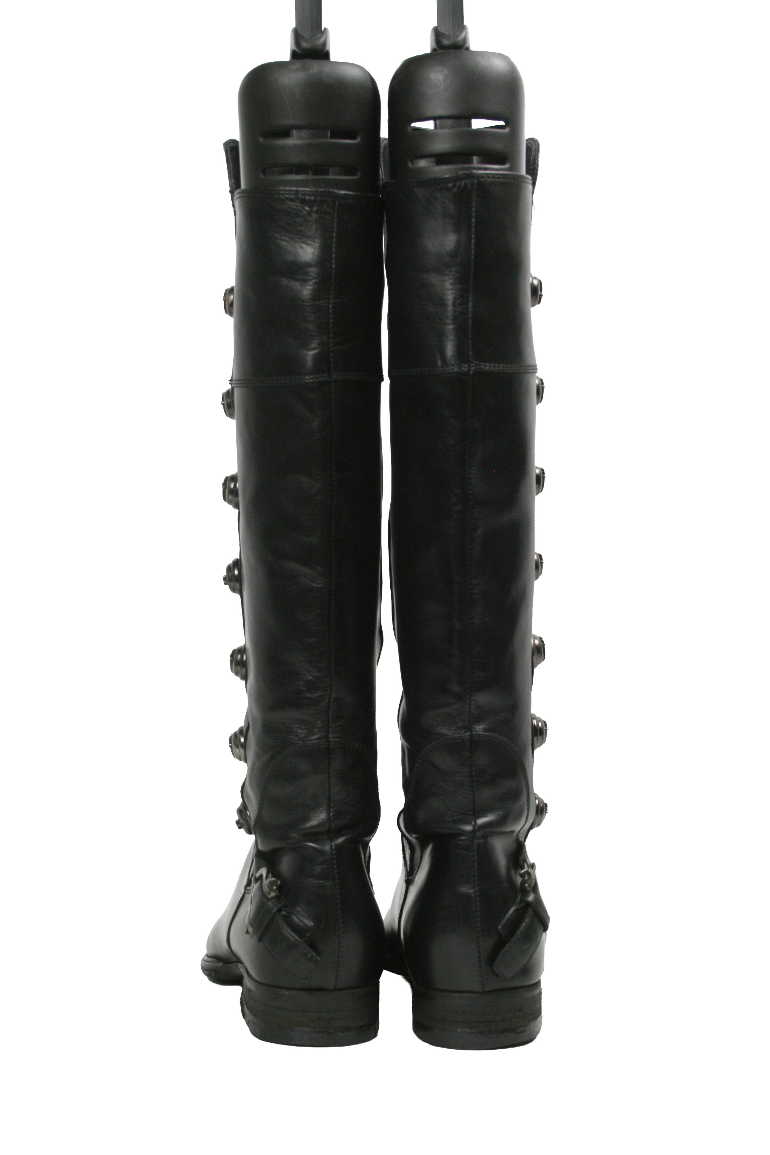 Paciotti 00S Knight Renaissance Knee High Y2K Boots Vintage Size US 7 / IT 37 - 12 Thumbnail