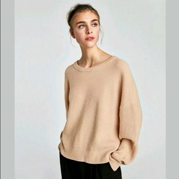 Zara Zara Knit Pale Pink Sweater Ribbed Texture Bow Back Detail Size S / US 4 / IT 40 - 1 Thumbnail