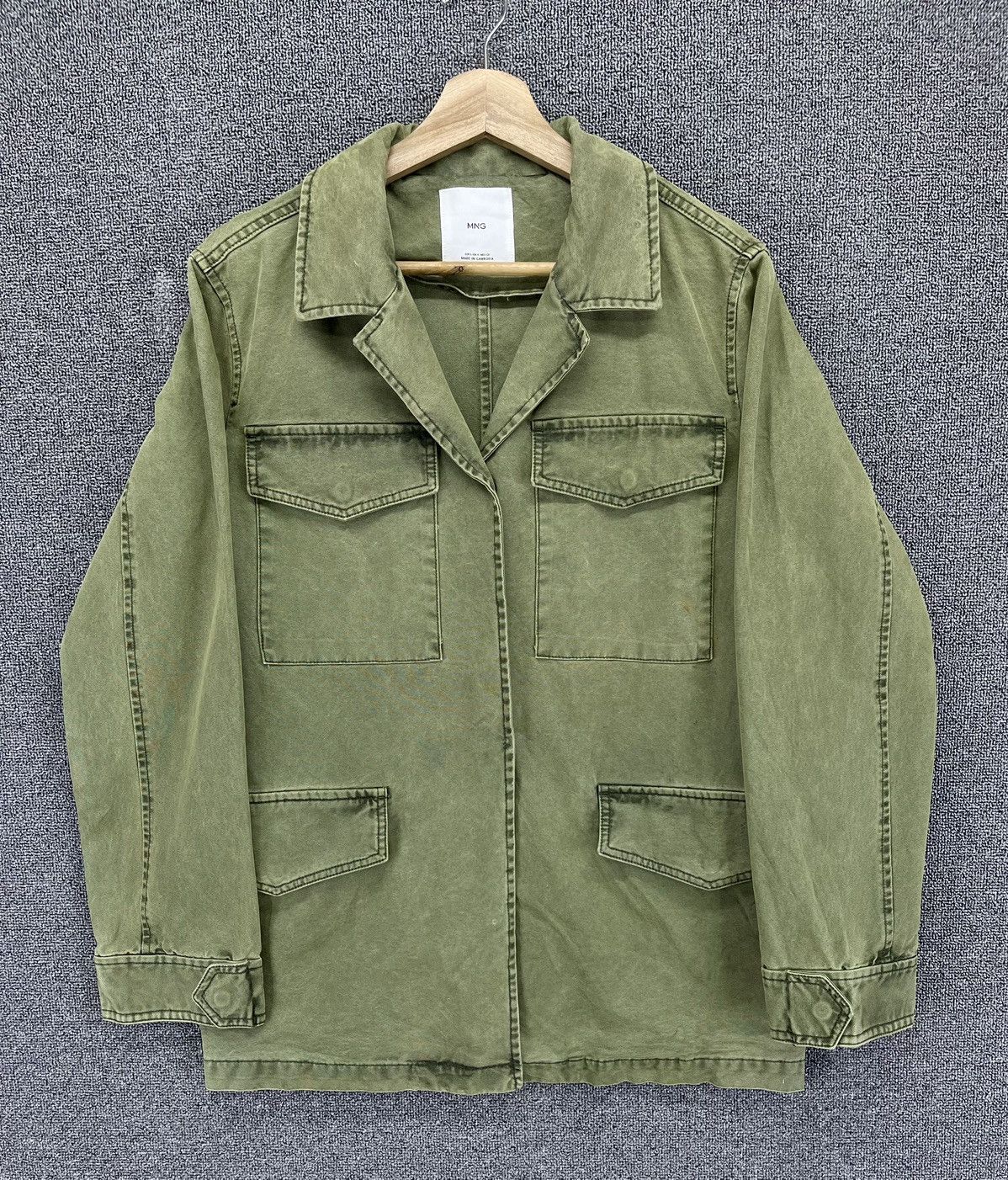 Mango Vintage MNG Military Army Olive Green Jacket Size US S / EU 44-46 / 1 - 1 Thumbnail