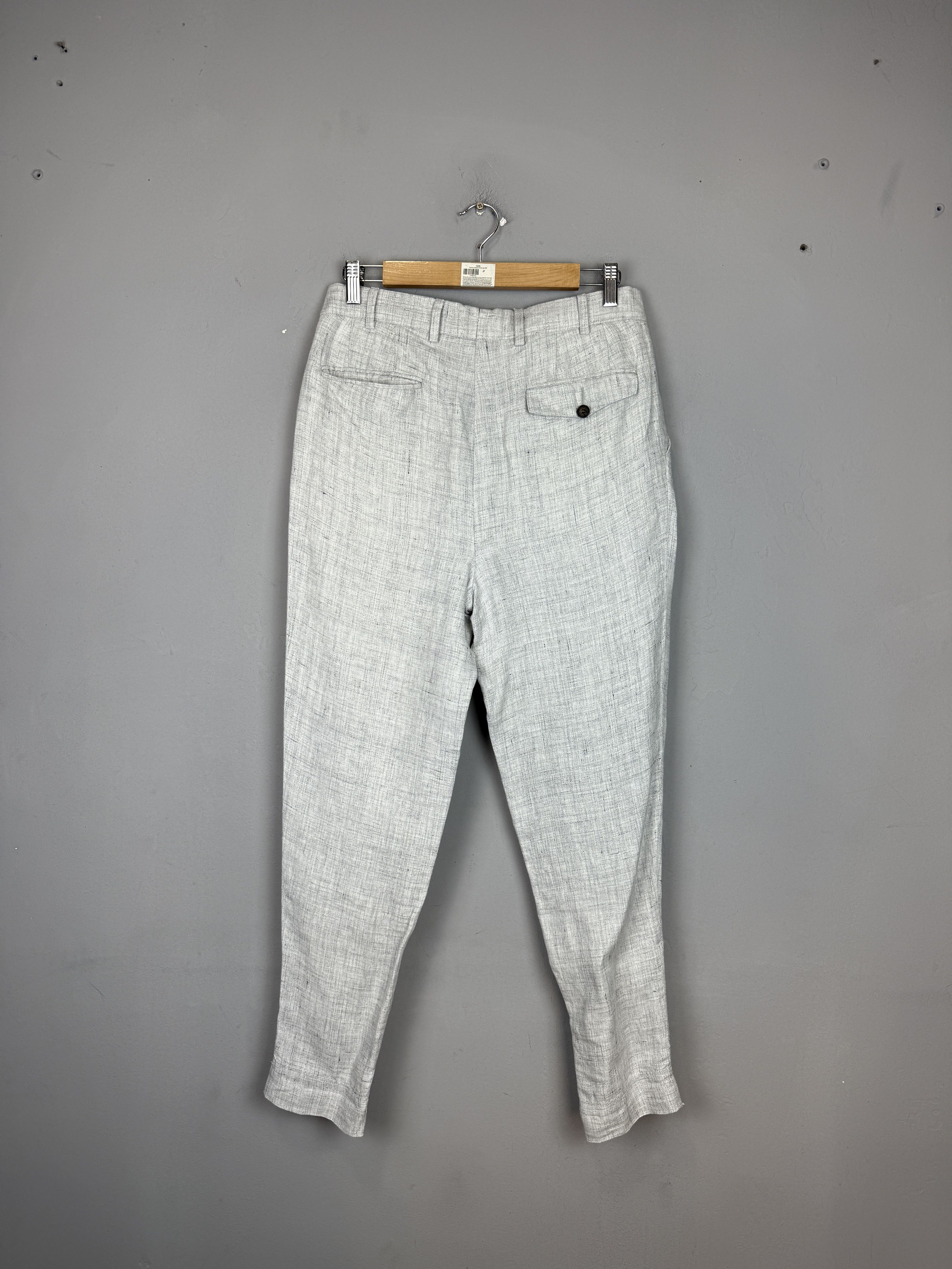 Suitsupply Suitsupply Blake Double Pleat Trouser Pure Linen Grey Size US 28 / EU 44 - 4 Thumbnail