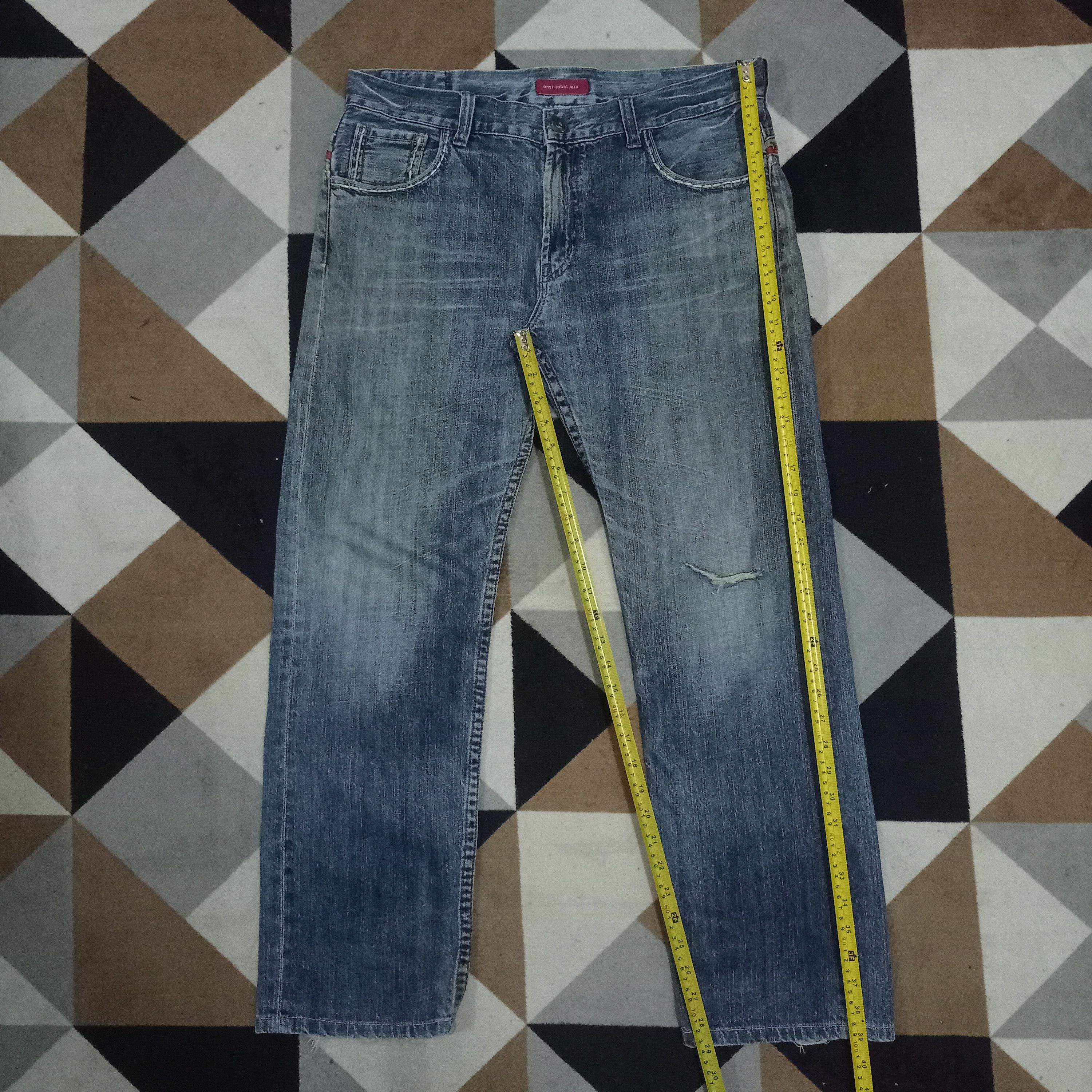 Japanese Brand Vintage Anti Label Blue Wash Distressed Baggy Jeans 35x29 Size US 35 - 8 Thumbnail