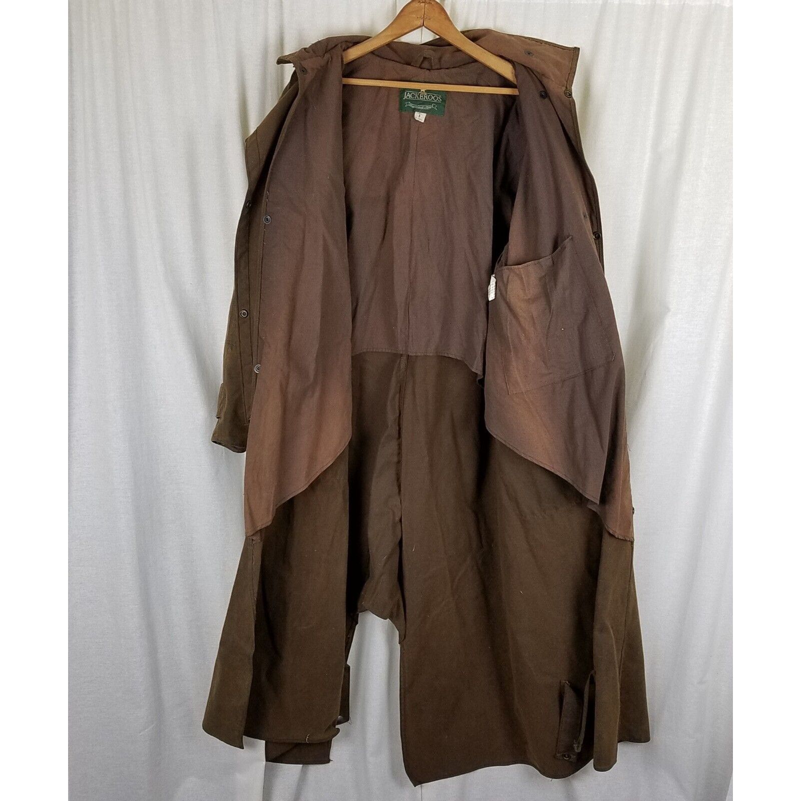 Vintage Jackeroos Oiled Canvas Waxed Stockman Drovers Trench Coat 5 Size US L / EU 52-54 / 3 - 8 Thumbnail