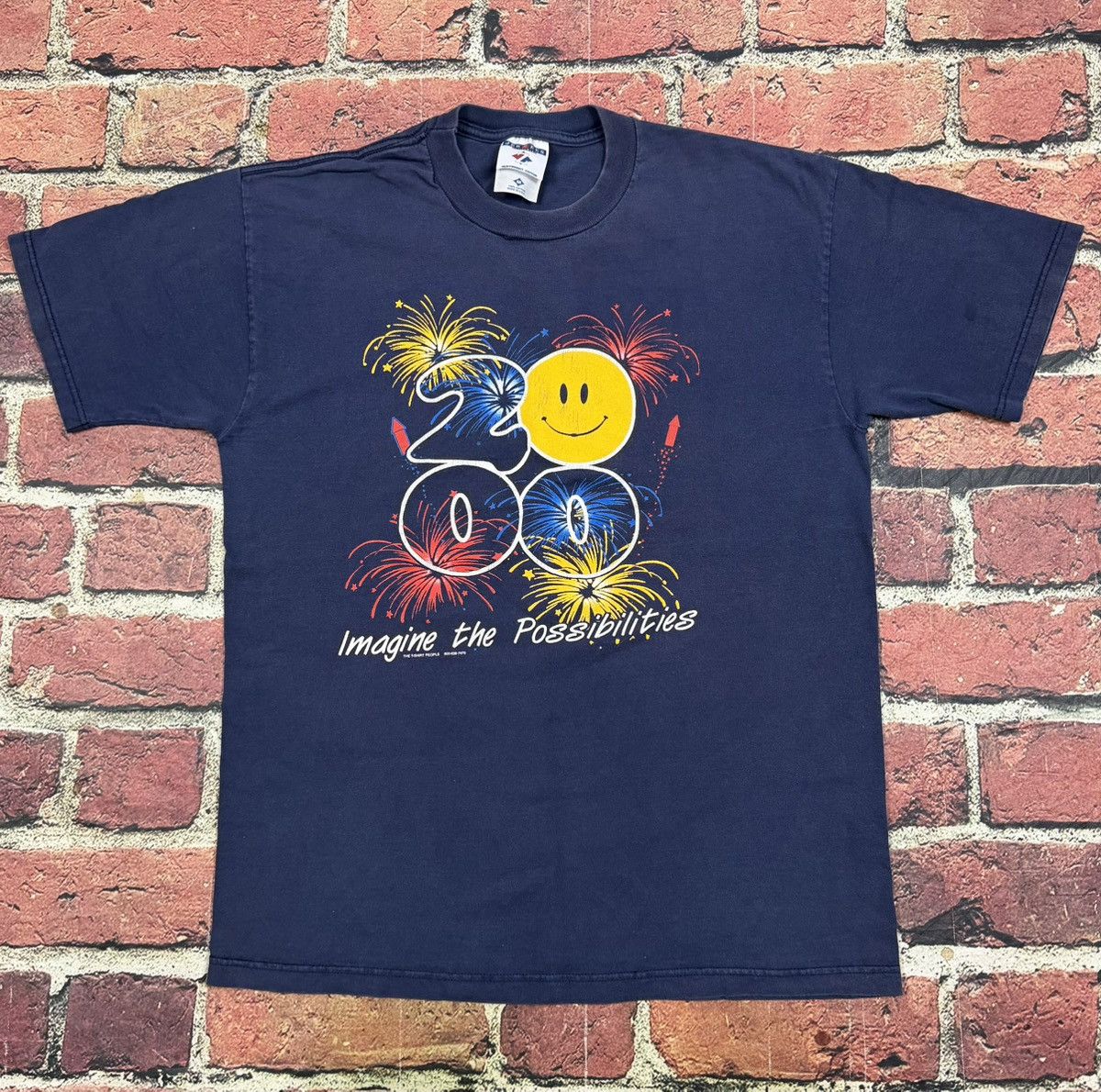 Jerzees Vintage Walmart Smiley Face Fireworks T Shirt 2000 USA Size US M / EU 48-50 / 2 - 1 Thumbnail