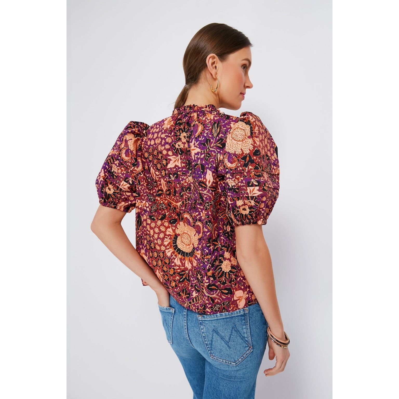 Ulla Johnson Ulla Johnson Blouse Imari Floral Print Puff Sleeve Top Multi Size XS / US 0-2 / IT 36-38 - 7 Thumbnail