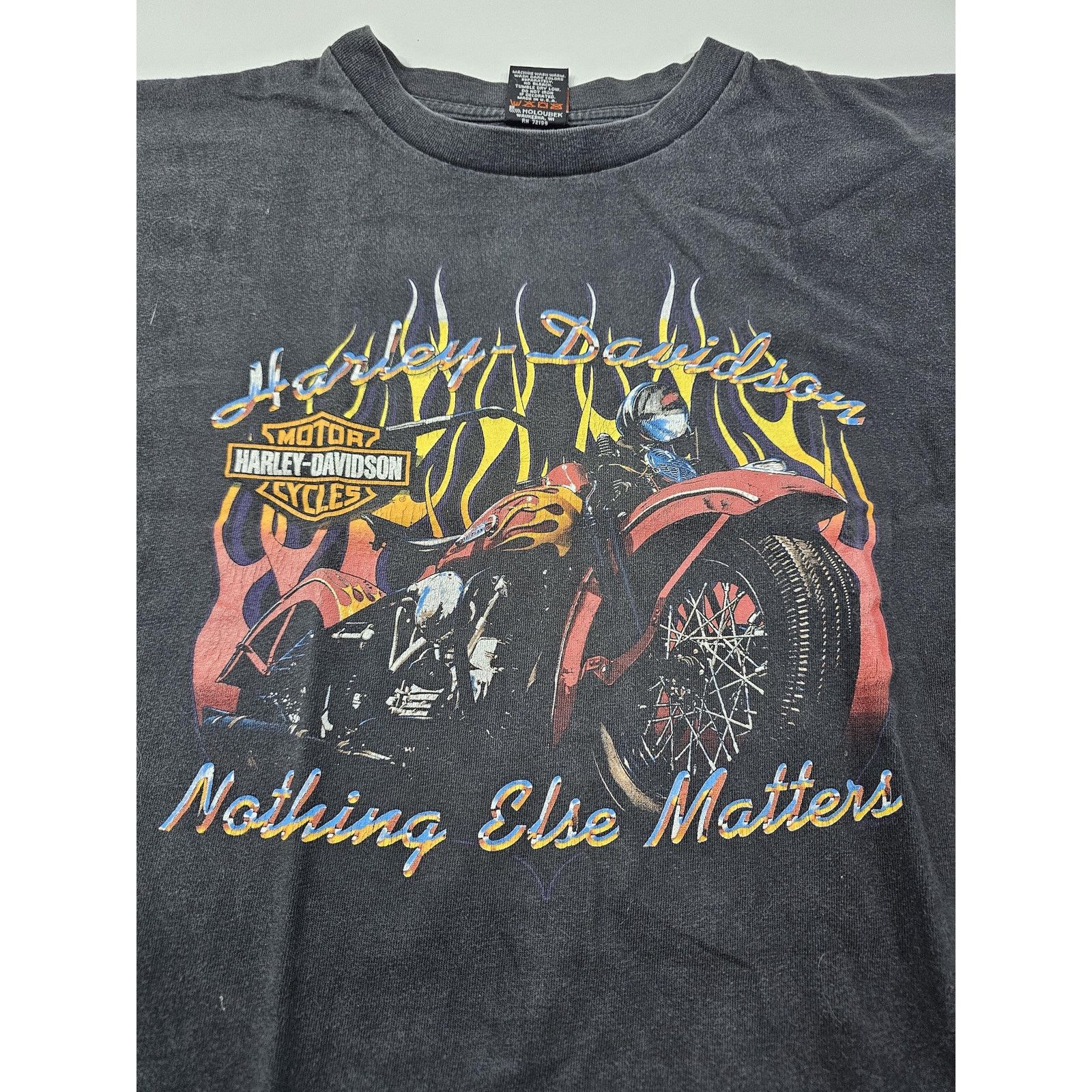 Harley Davidson Harley Davidson Nothing Else Matters Faded Black T-shirt L Size US L / EU 52-54 / 3 - 3 Thumbnail