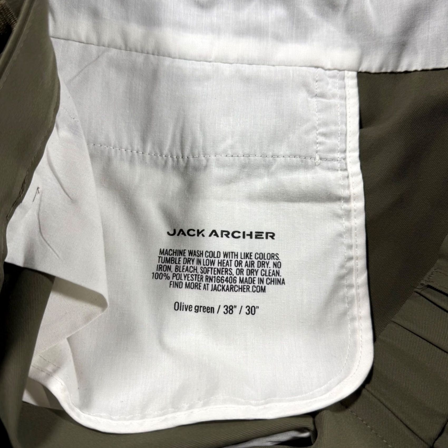 Olive Jack Archer Jetsetter Tech Pants Olive Green Slim Mens 38x29 Chino 4-Pocket Wrinkle Resistant Breathable Travel Casual Business Mens Size US 38 / EU 54 - 3 Thumbnail