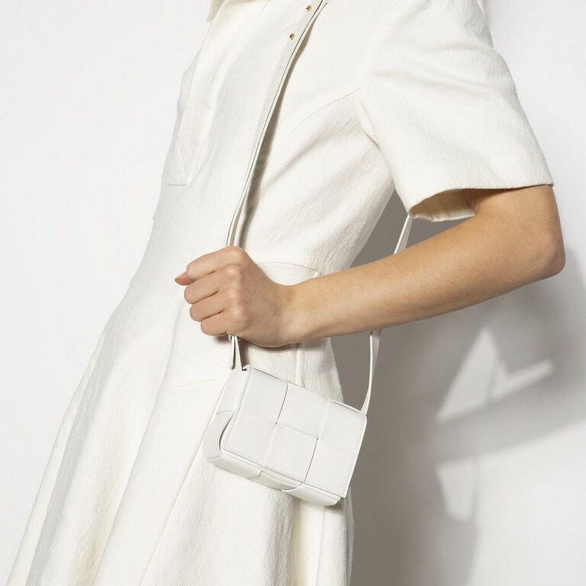Bottega Veneta BOTTEGA VENETA Candy Cassette white intrecciato leather bag Size ONE SIZE - 2 Thumbnail