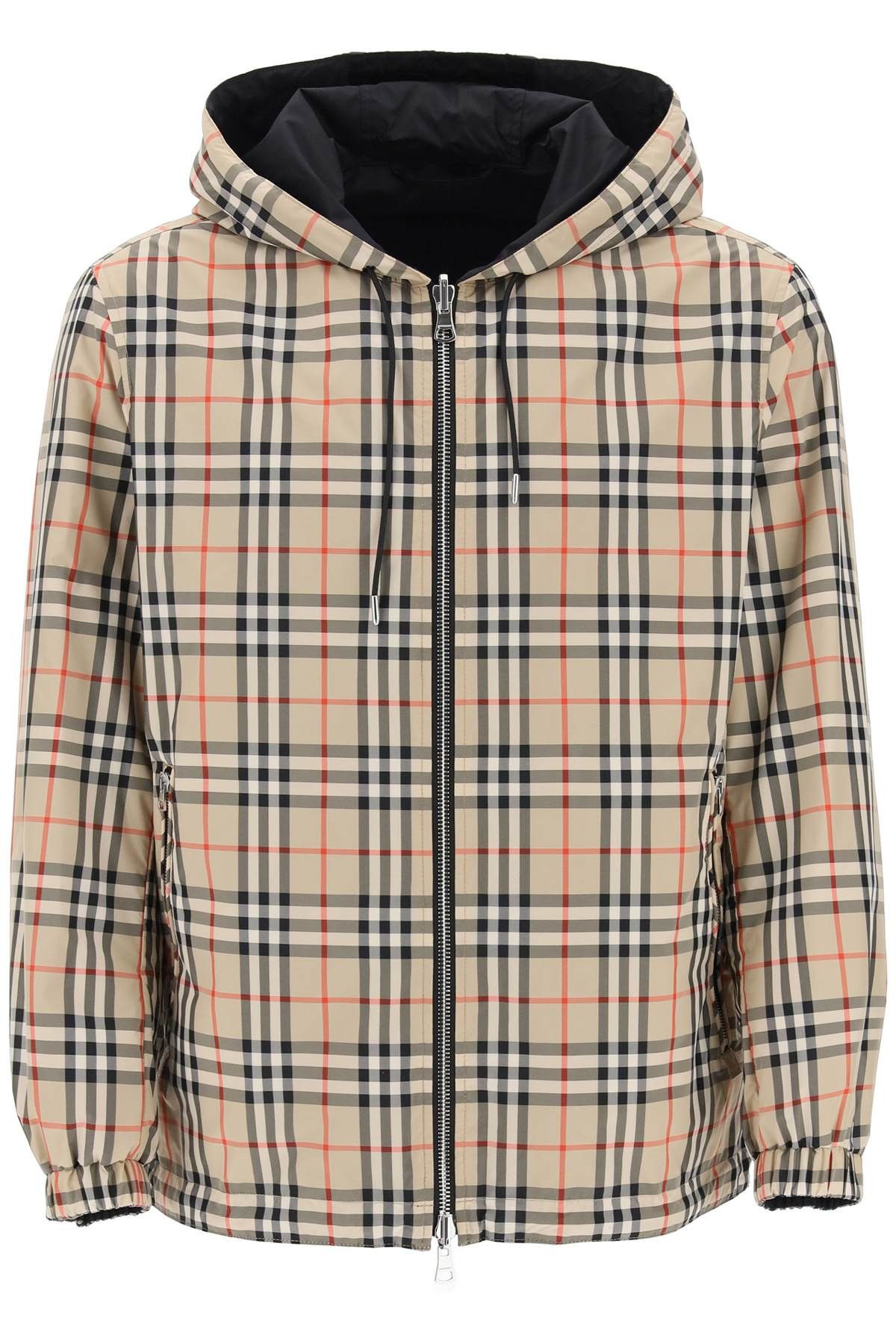 image of Burberry Stretton Reversible Windbreaker in Archive Beige Ip Chk, Men's (Size XL)