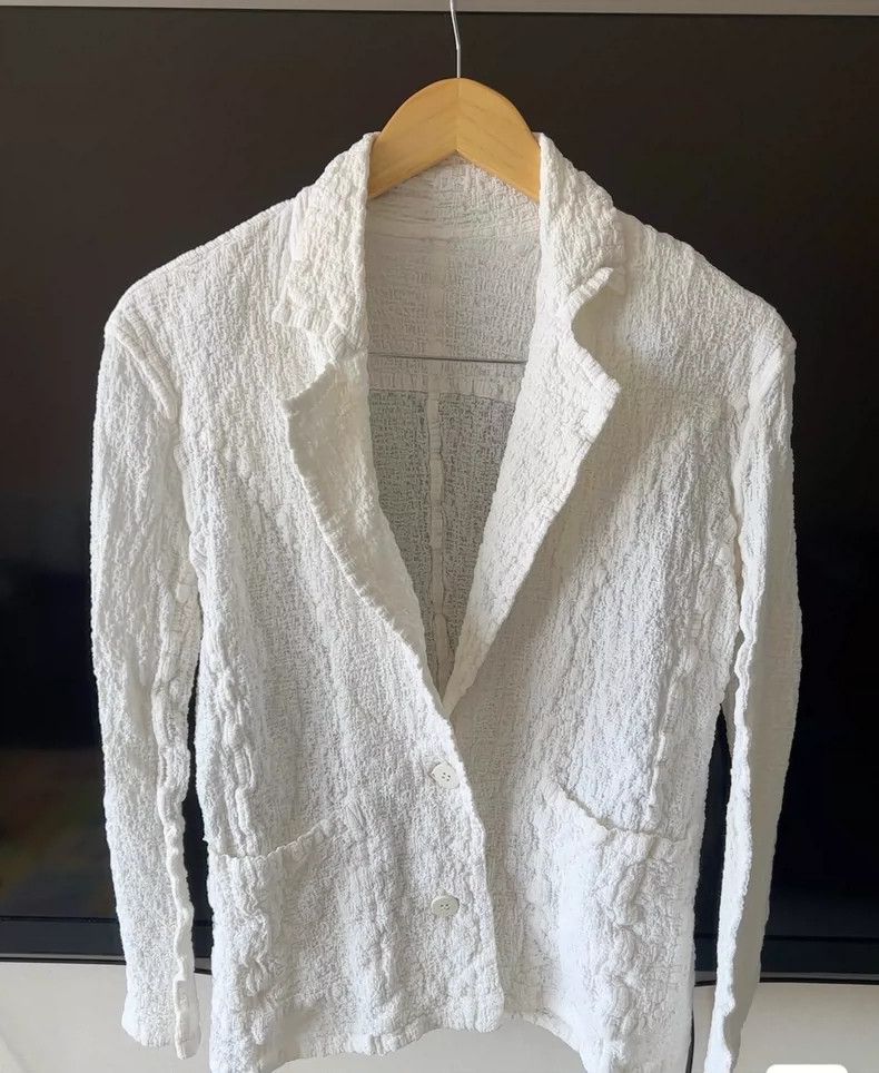 Issey Miyake White Long Sleeve Jacket