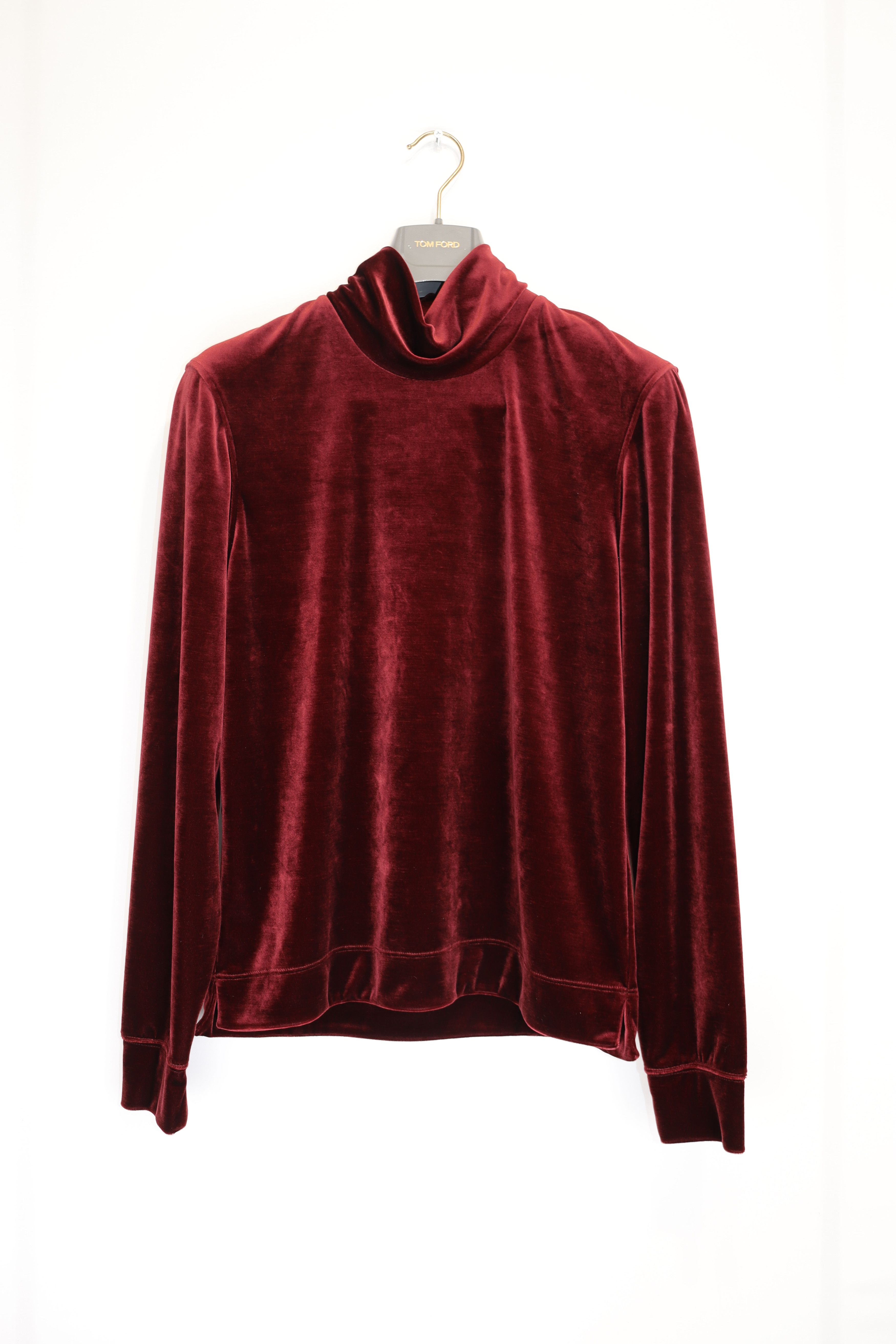 Tom Ford o1rshd1 Shimmer High Neck Sweatshirt in Red Size US M / EU 48-50 / 2 - 2 Thumbnail