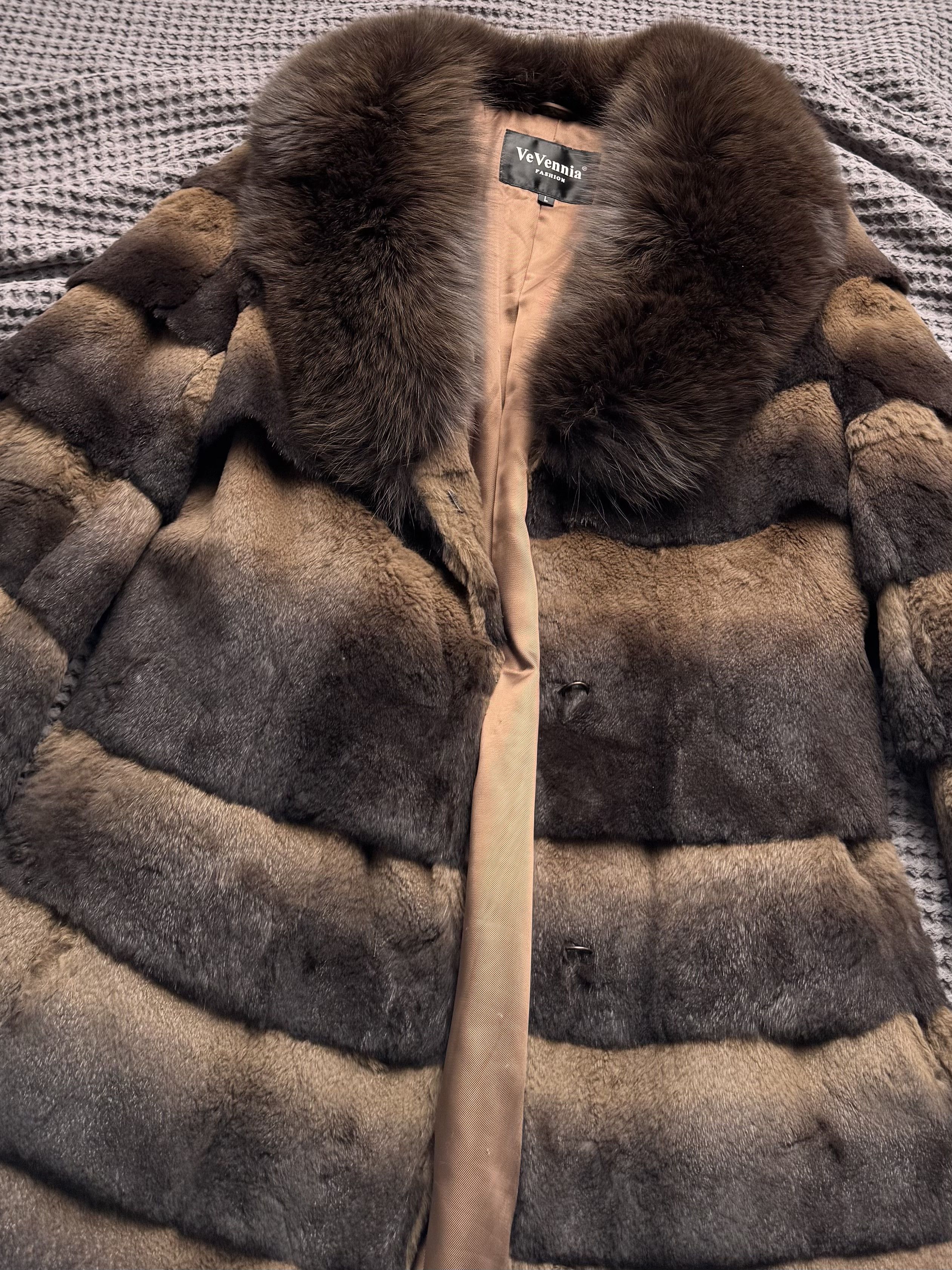 Vintage Vintage Real Fur Long Coat Striped Fur Collar Outerwear Size M / US 6-8 / IT 42-44 - 5 Thumbnail