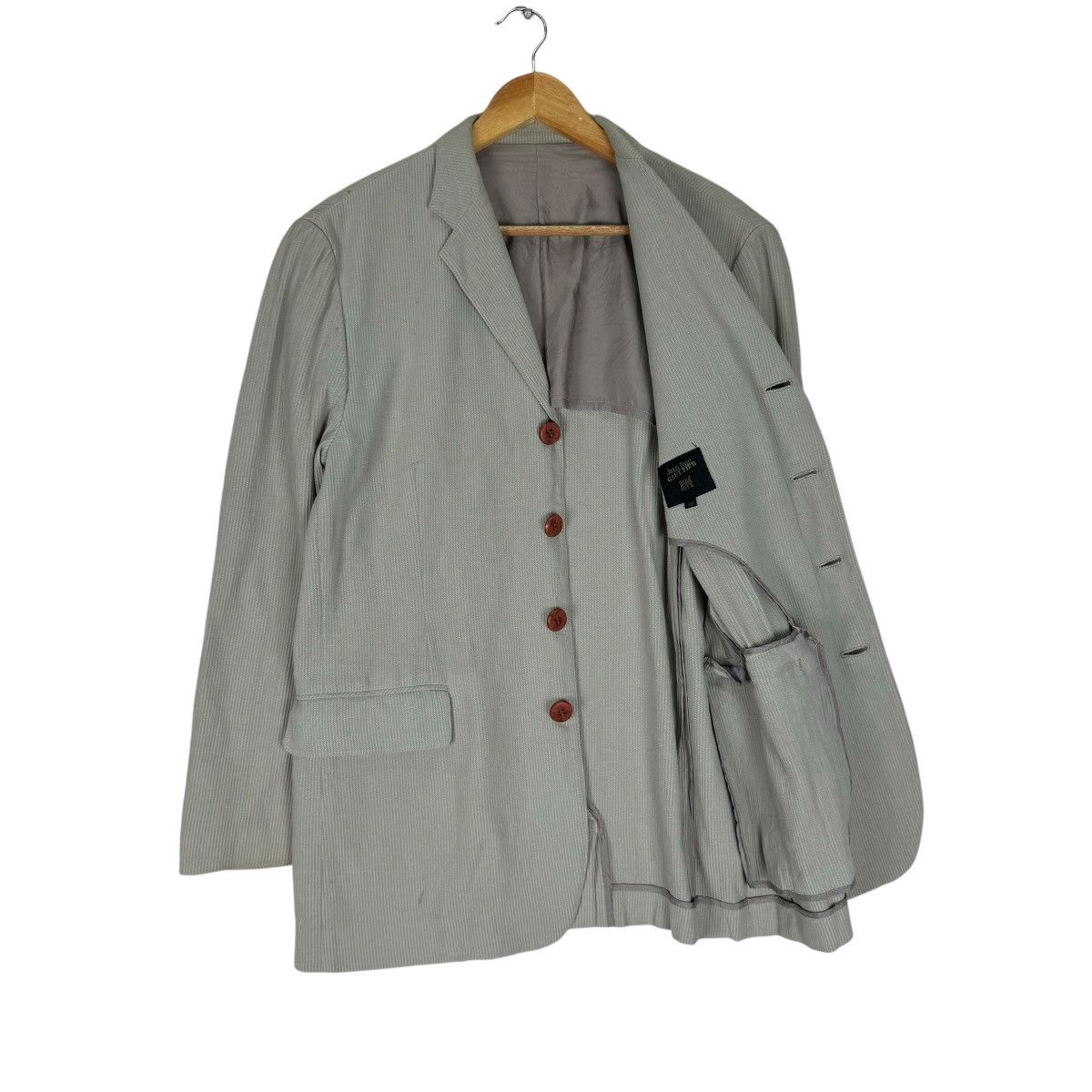 Jean Paul Gaultier ❄️JPG HOMME HICKORY BLAZER COAT Size US M / EU 48-50 / 2 - 1 Thumbnail