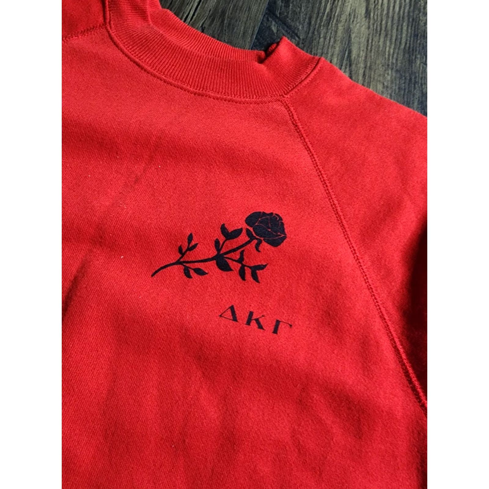 Hanes VINTAGE Hanes Sweatshirt Womens XL Delta Kappa Gamma Sorority Crewneck Rose Distressed Size XL / US 12-14 / IT 48-50 - 2 Thumbnail