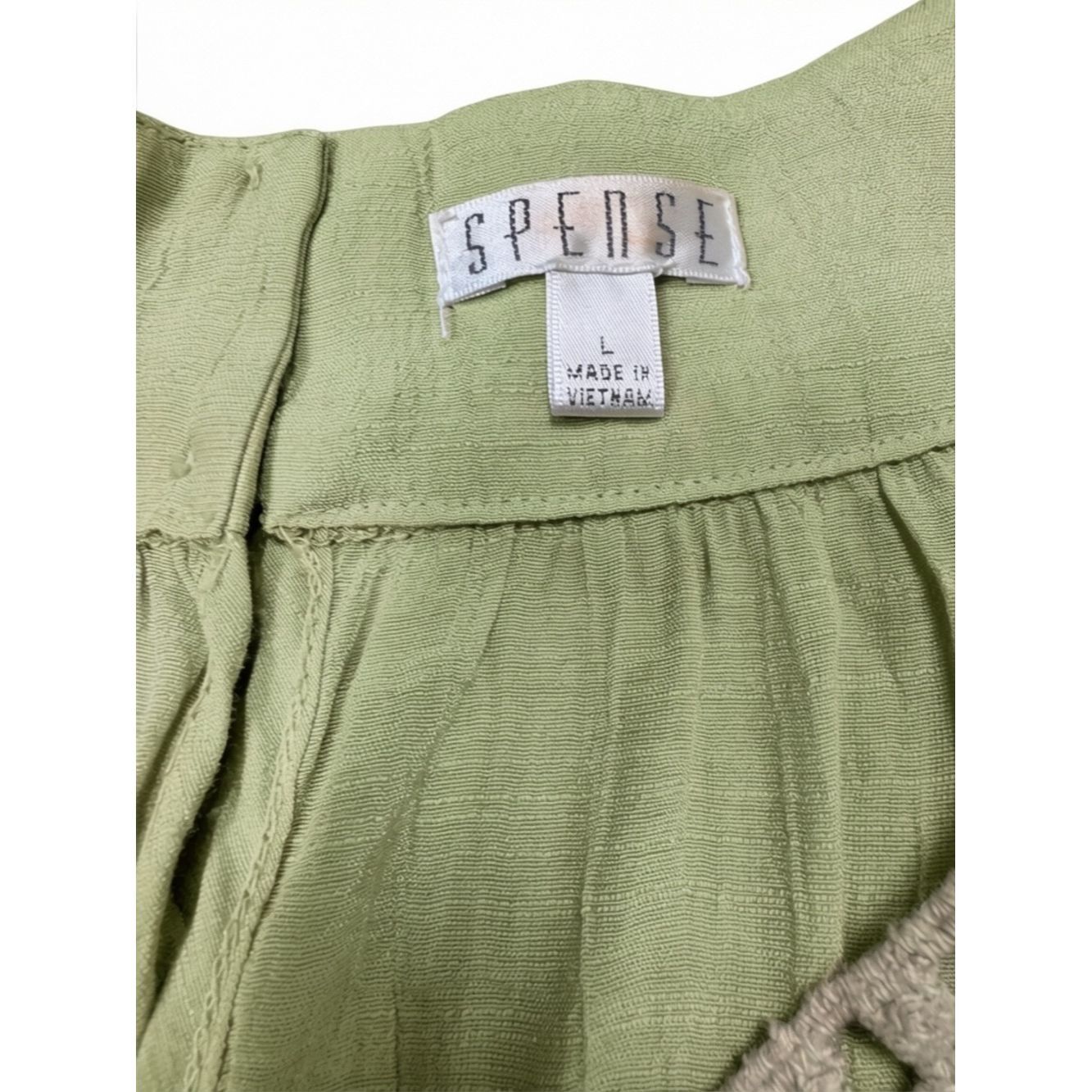 Other Spense Olive Crochet-Yoke Sleeveless Tunic Top Size L Size L / US 10 / IT 46 - 6 Thumbnail