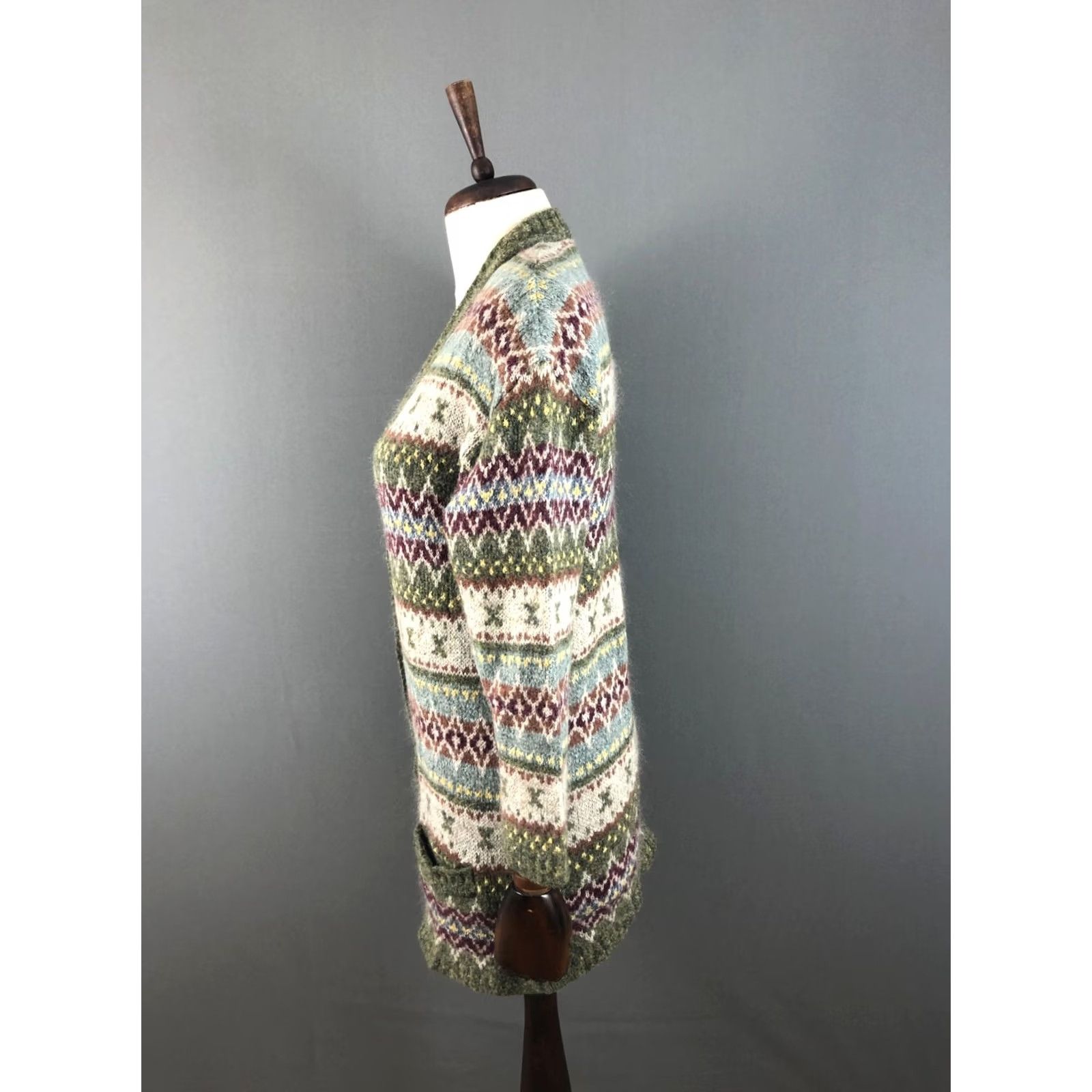 Bogner Bogner Cardigan Women Multicolor Wool Mohair Nylon Silk V-Neck Long Sleeve 8 Patterned Sweater Size M / US 6-8 / IT 42-44 - 2 Thumbnail